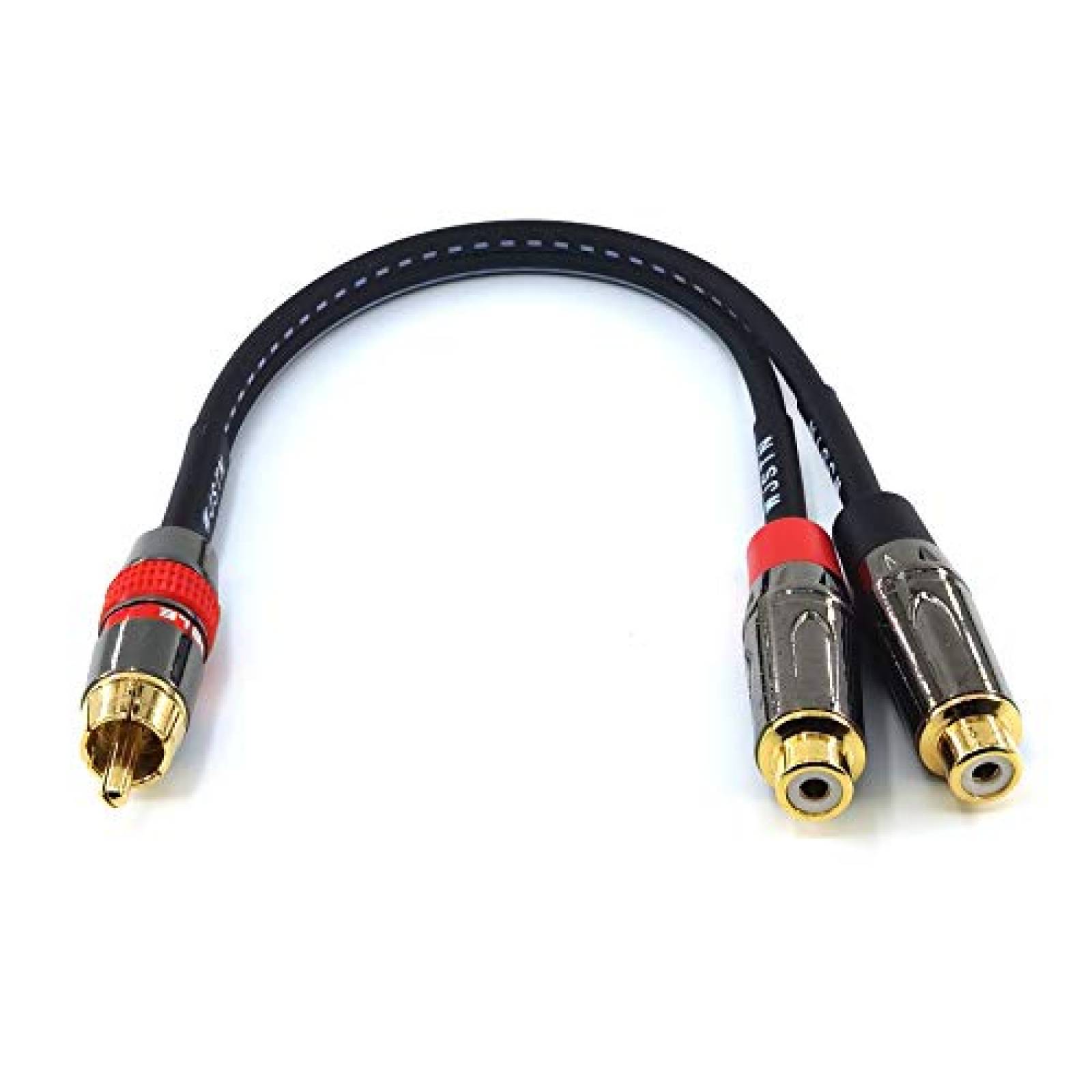 Cable RCA macho a splitter RCA hembra WJSTN 8" -Negro