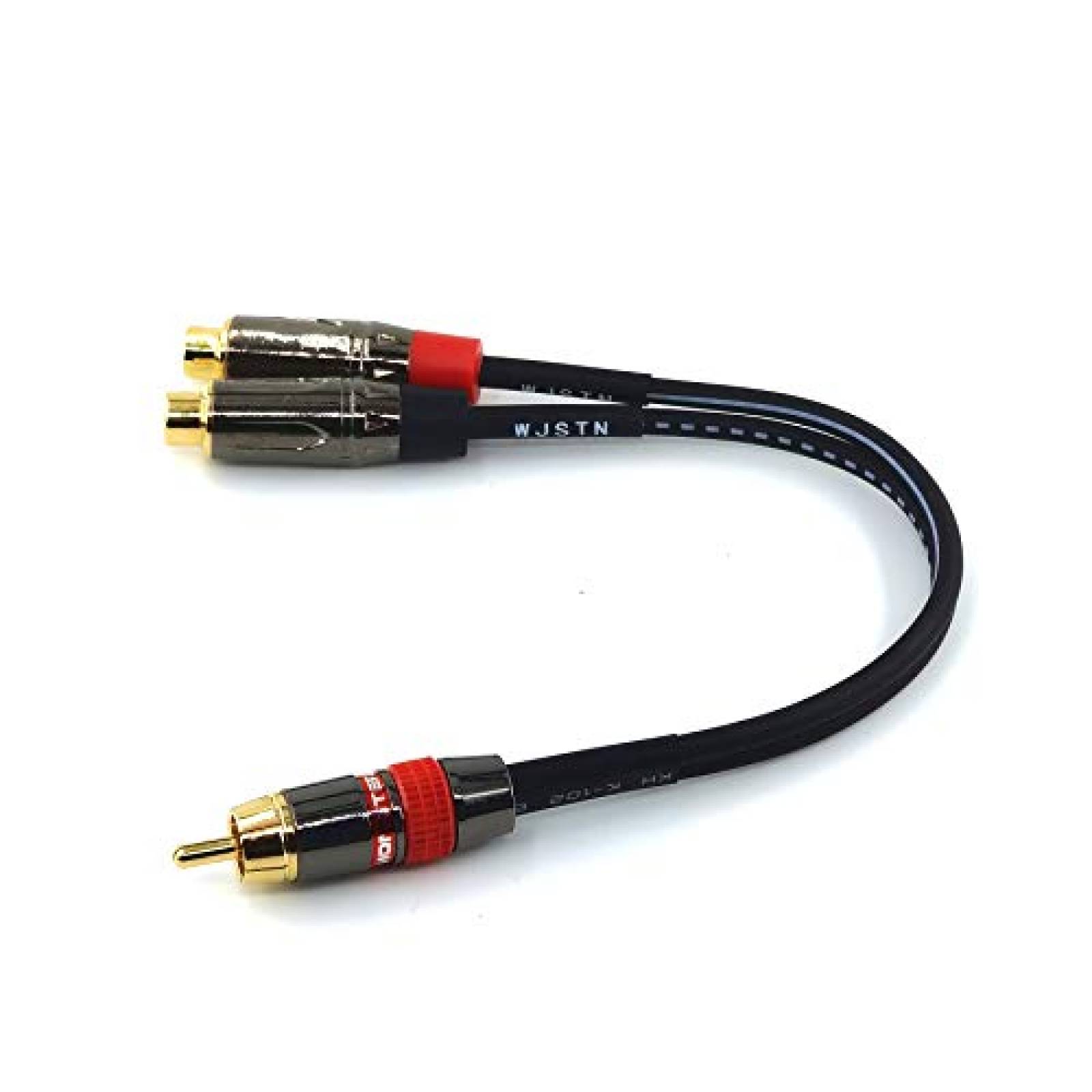 Cable RCA macho a splitter RCA hembra WJSTN 8" -Negro