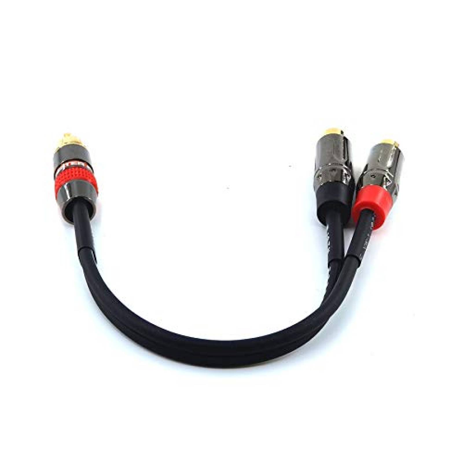 Cable RCA macho a splitter RCA hembra WJSTN 8" -Negro