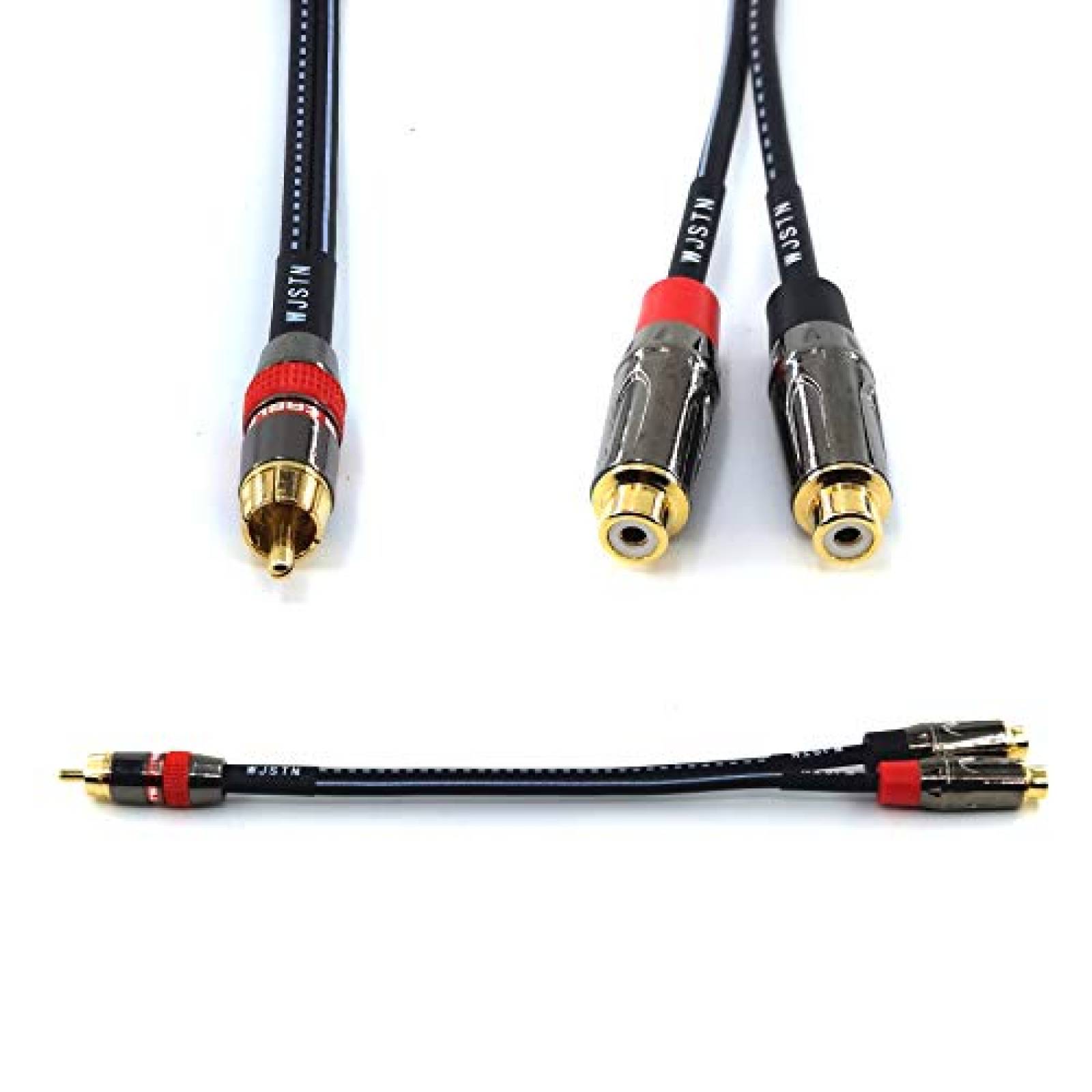 Cable RCA macho a splitter RCA hembra WJSTN 8" -Negro