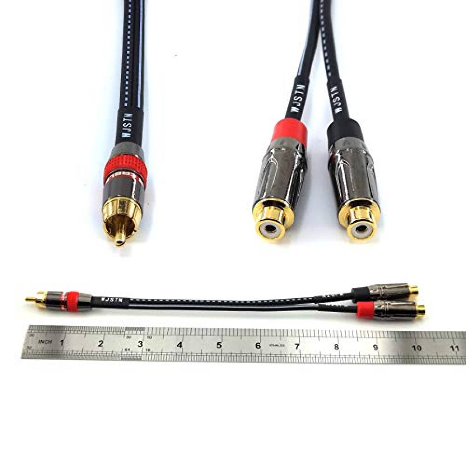 Cable RCA macho a splitter RCA hembra WJSTN 8" -Negro