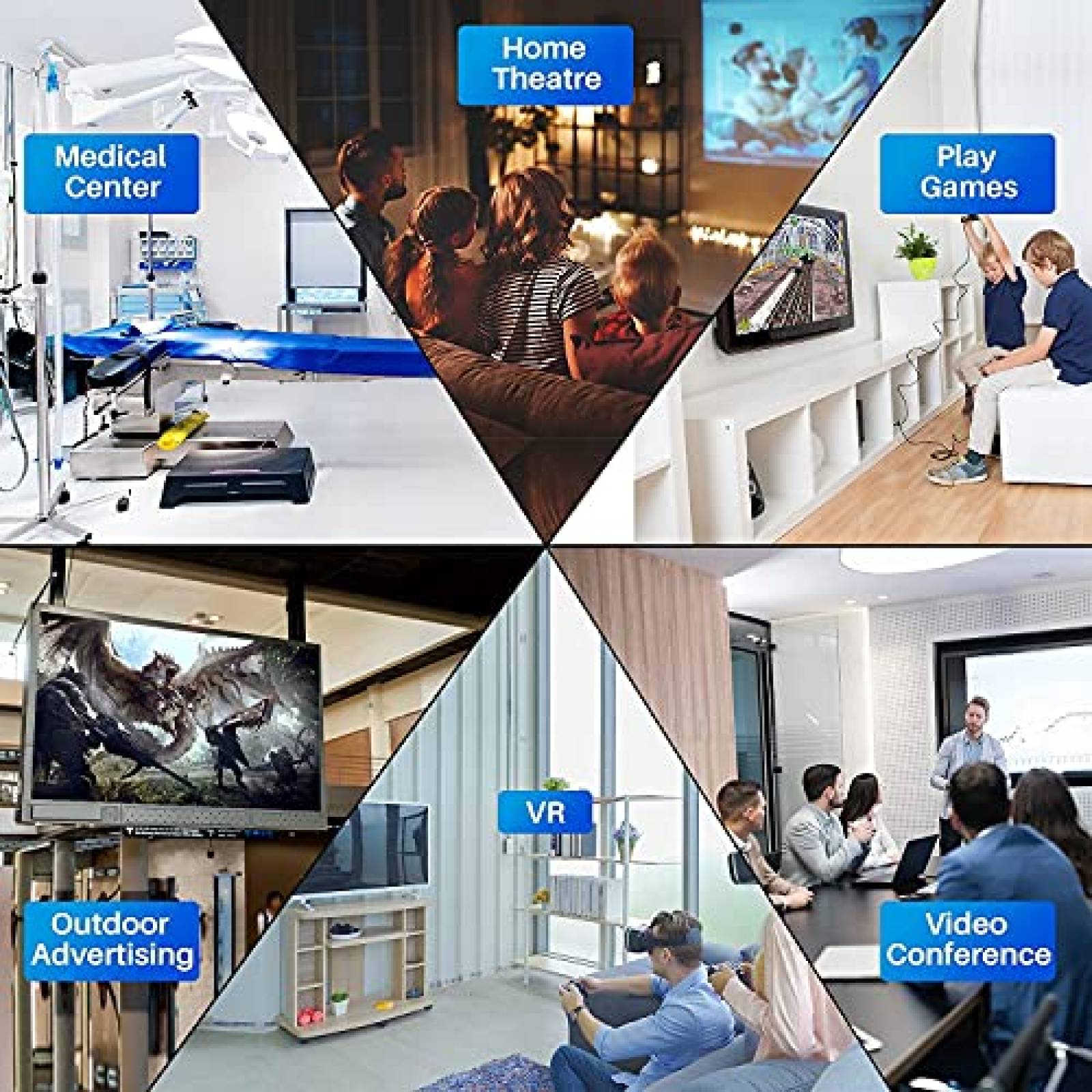 Cable DisplayPort Adoreen 25ft 4K60Hz de Nylon Trenzado