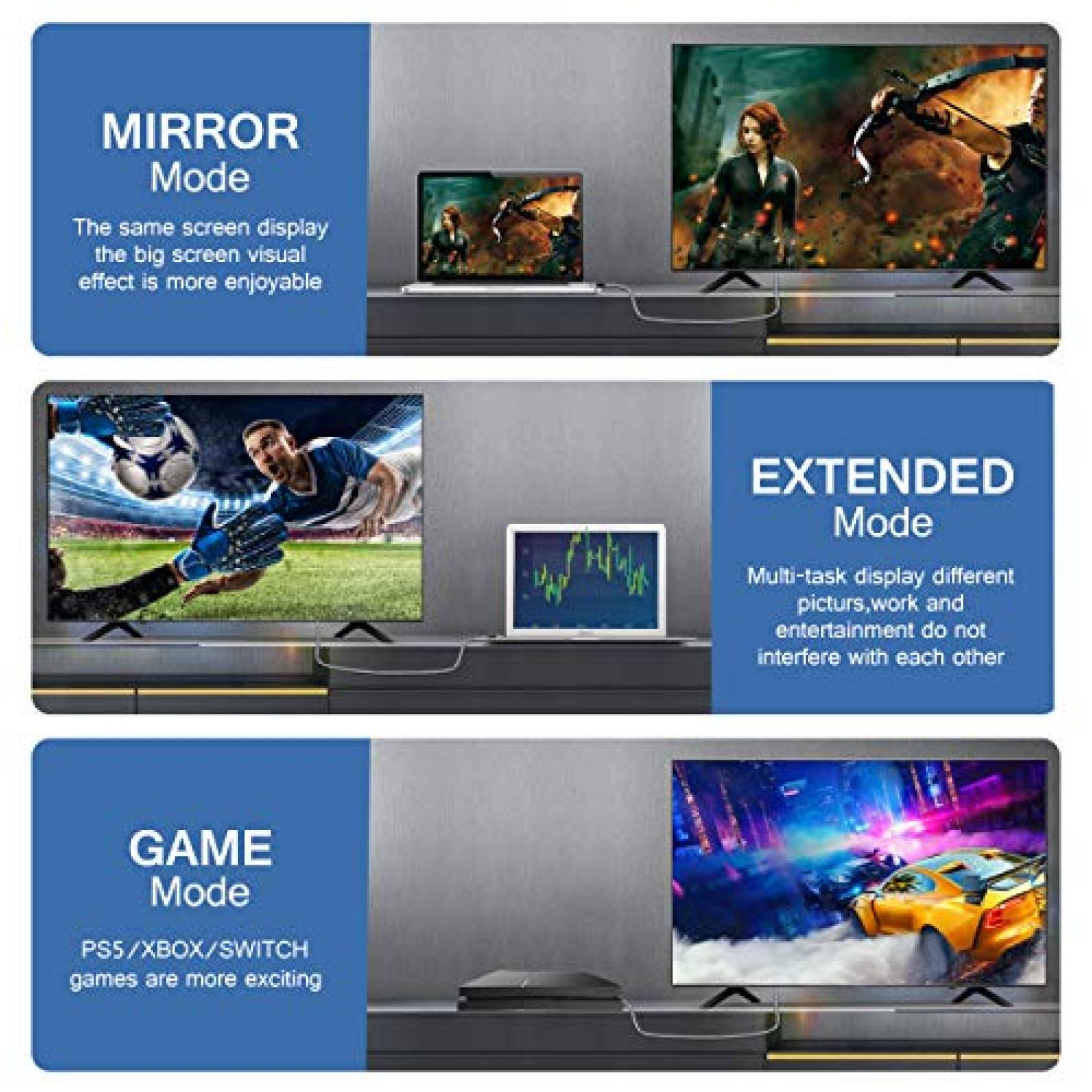 Cable Aeap 2 Pzs 8K HDMI 2.1 10ft 48 Gbps 60 Hz -Negro