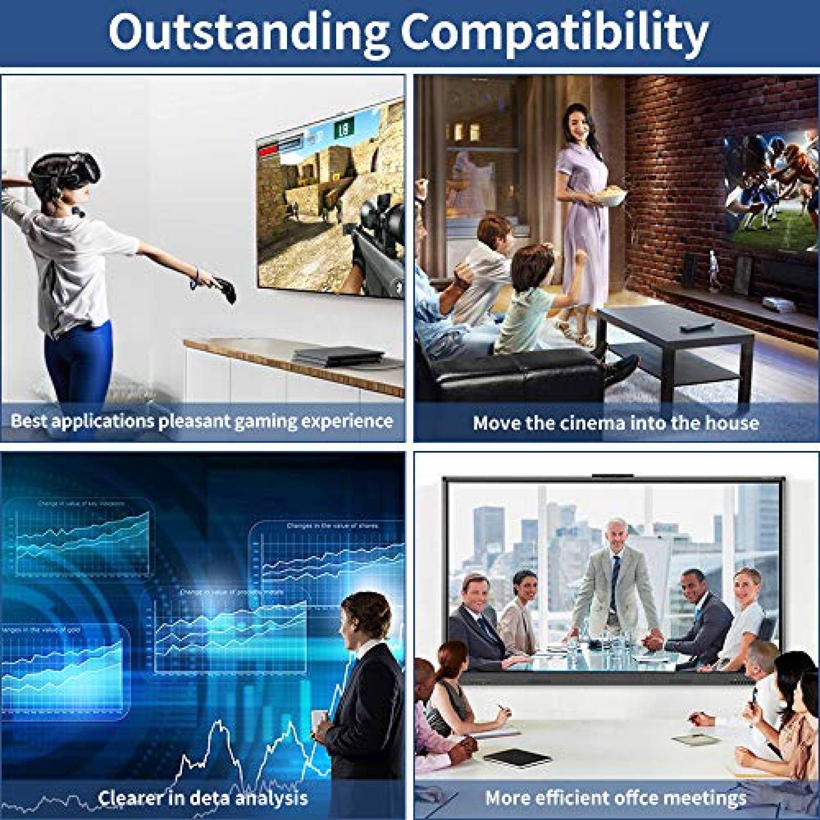 Cable Aeap 2 Pzs 8K HDMI 2.1 10ft 48 Gbps 60 Hz -Negro