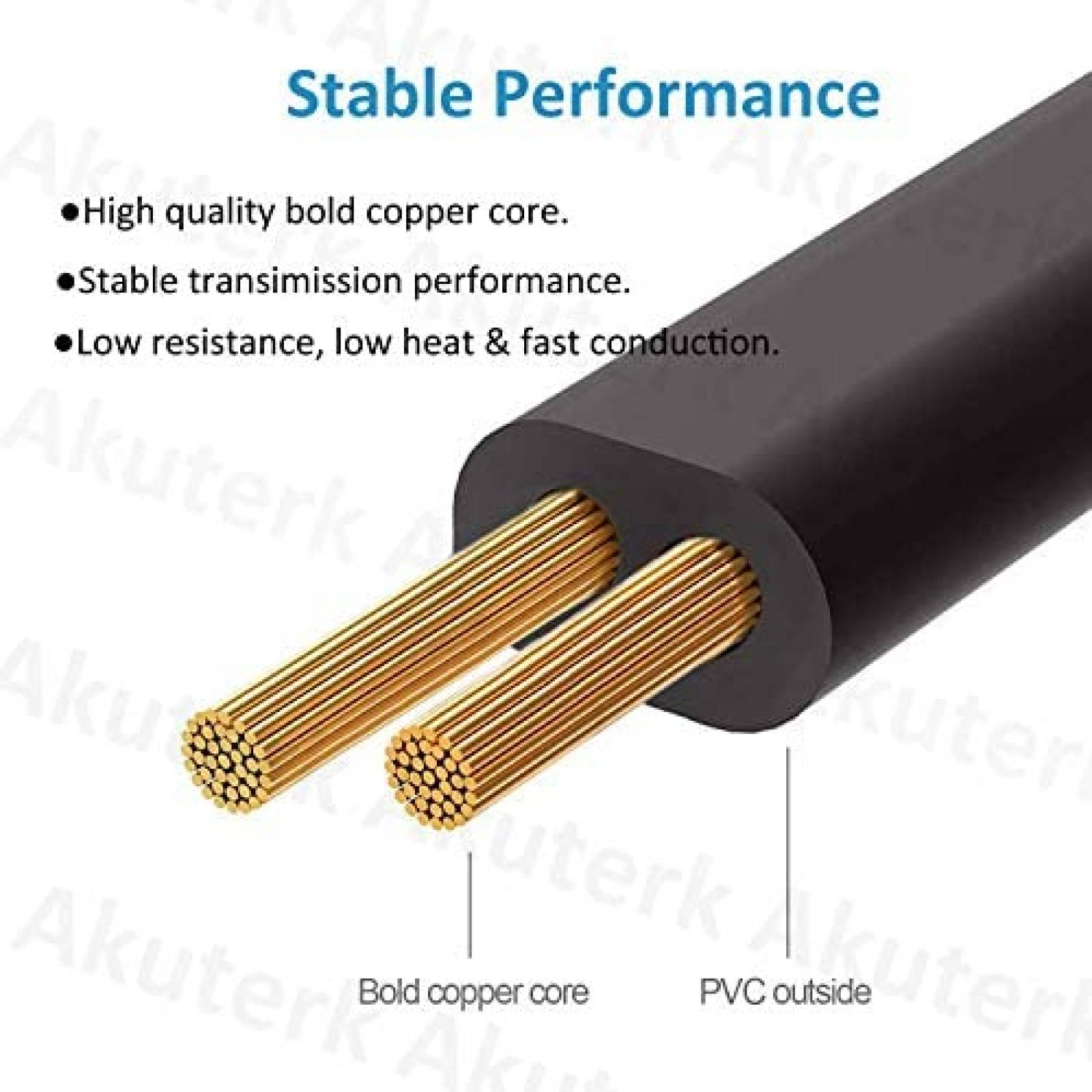 Cable Alimentador Akuterk UL para Bocina JBL 10 Amp -Negro