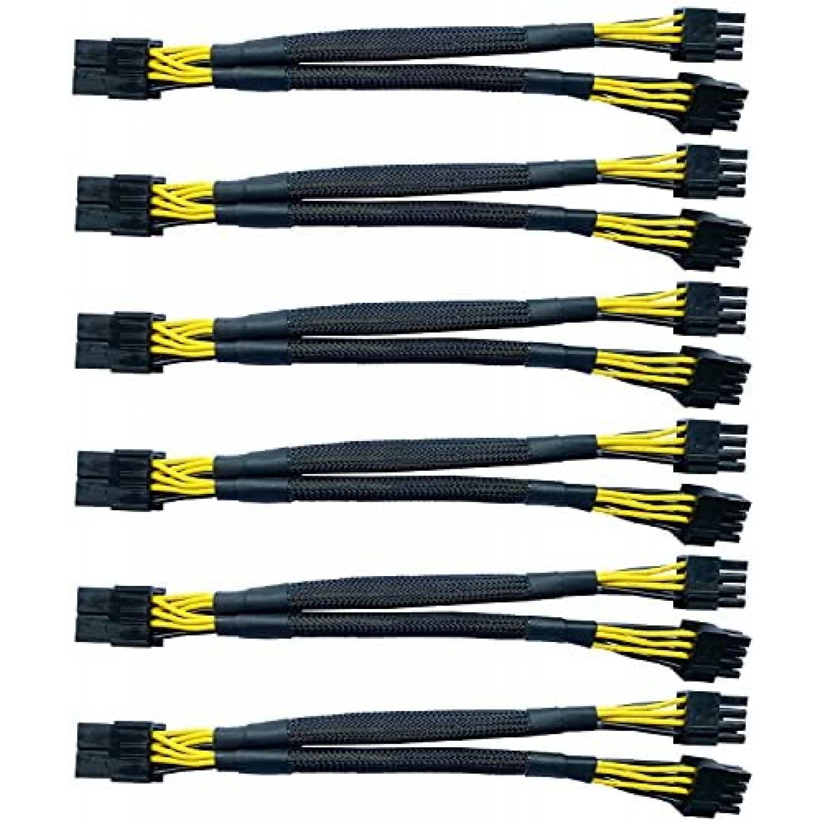 Pack cables tipo GPU VGA a PCI-e 8pin Amangny x6 -Negro
