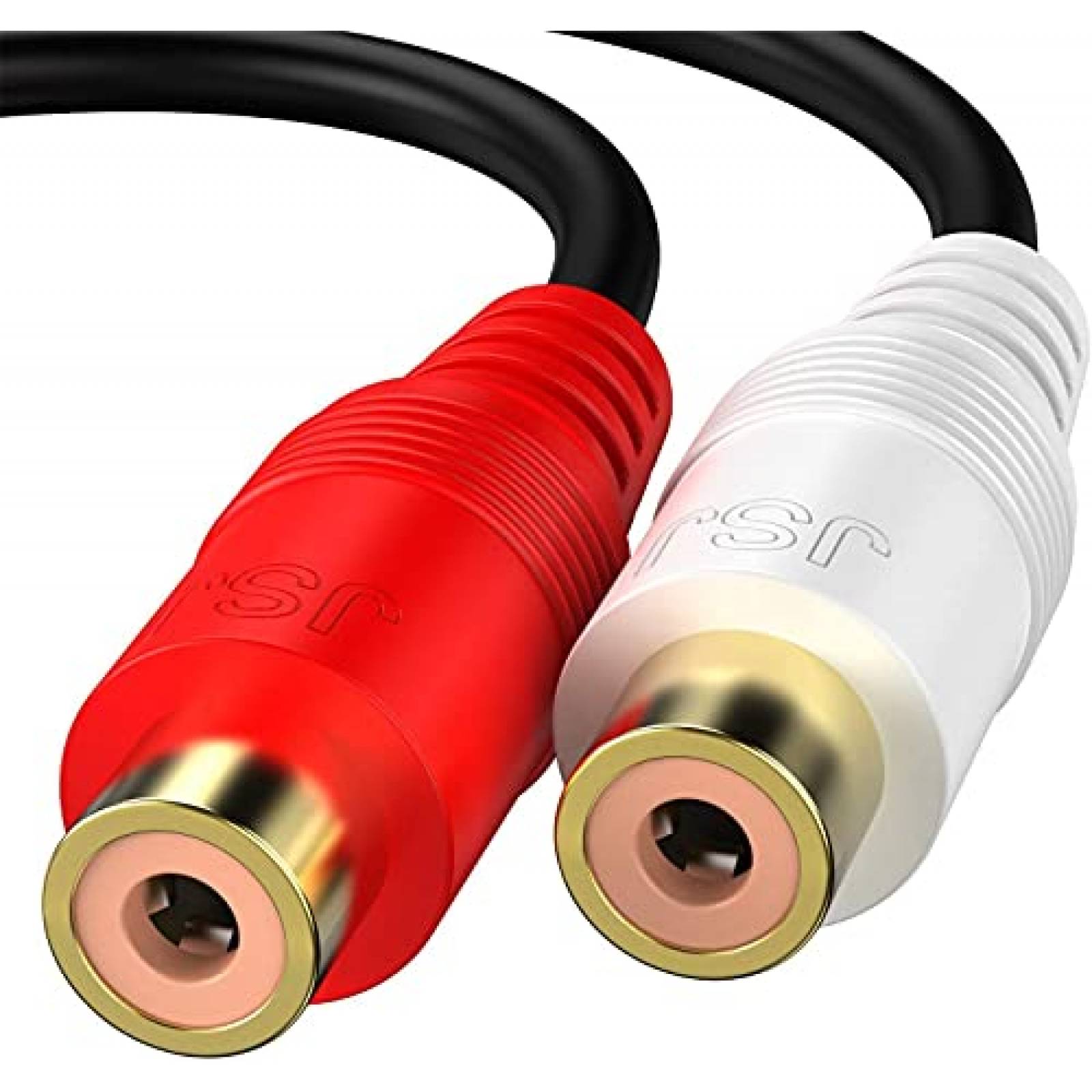 Cable de Bocina BERLAT RCA Macho a Dos Hembras 2 pzs -Negro