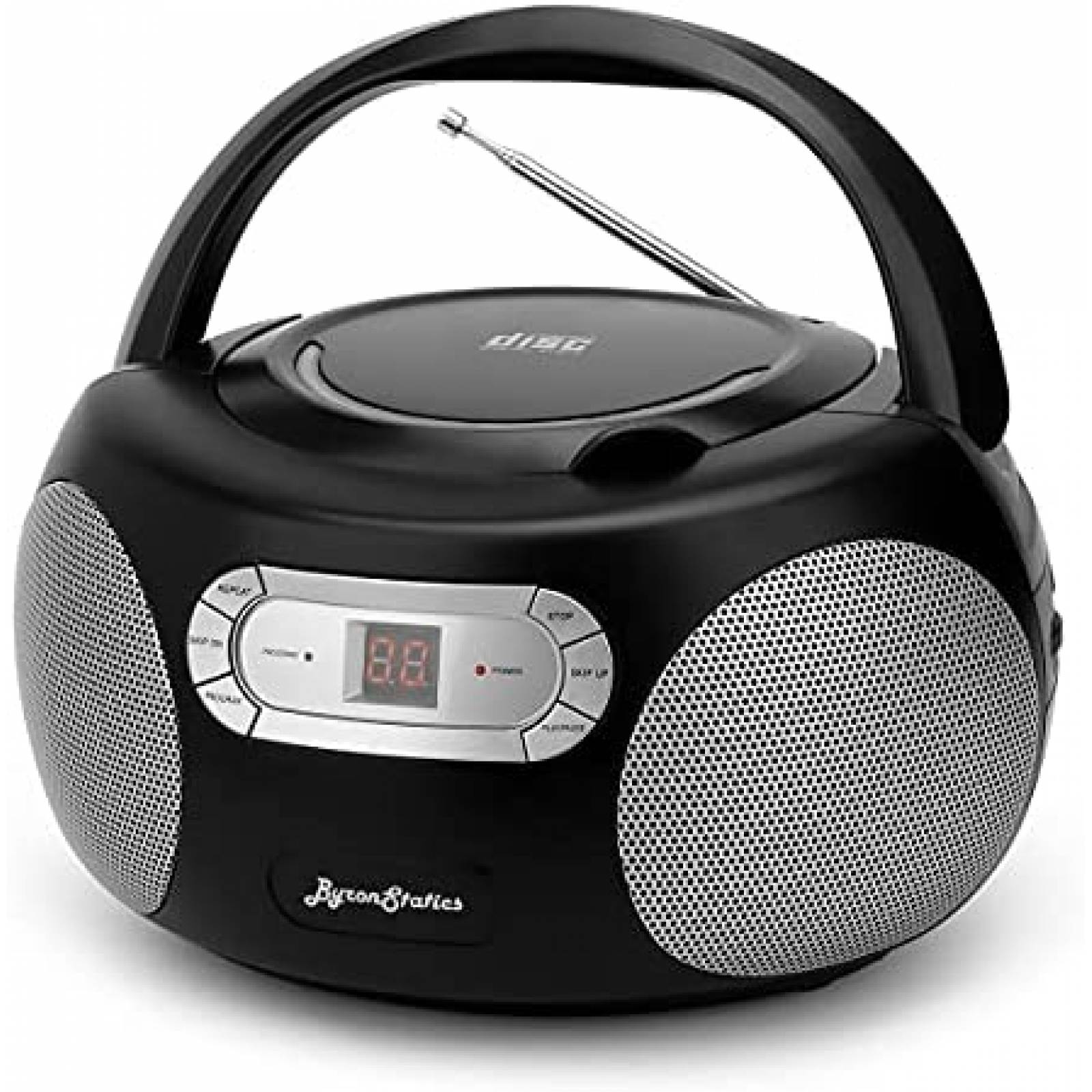 Boombox Byron Statics c/Reproductor de CDs y Radio -Negro