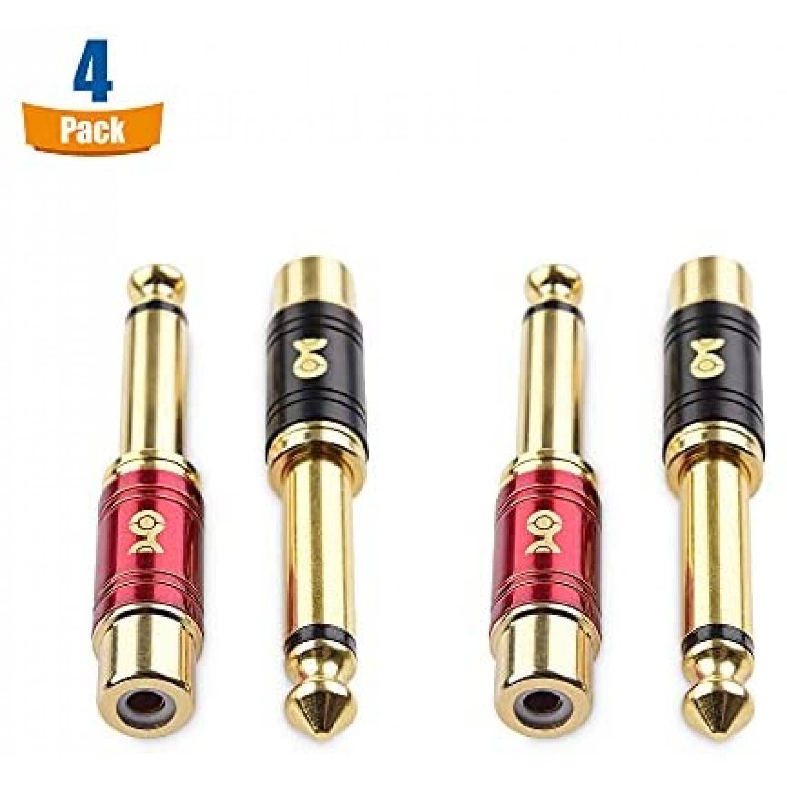Adaptador de Audio Cable Matters RCA a 1/4 4 Pzs -Dorado