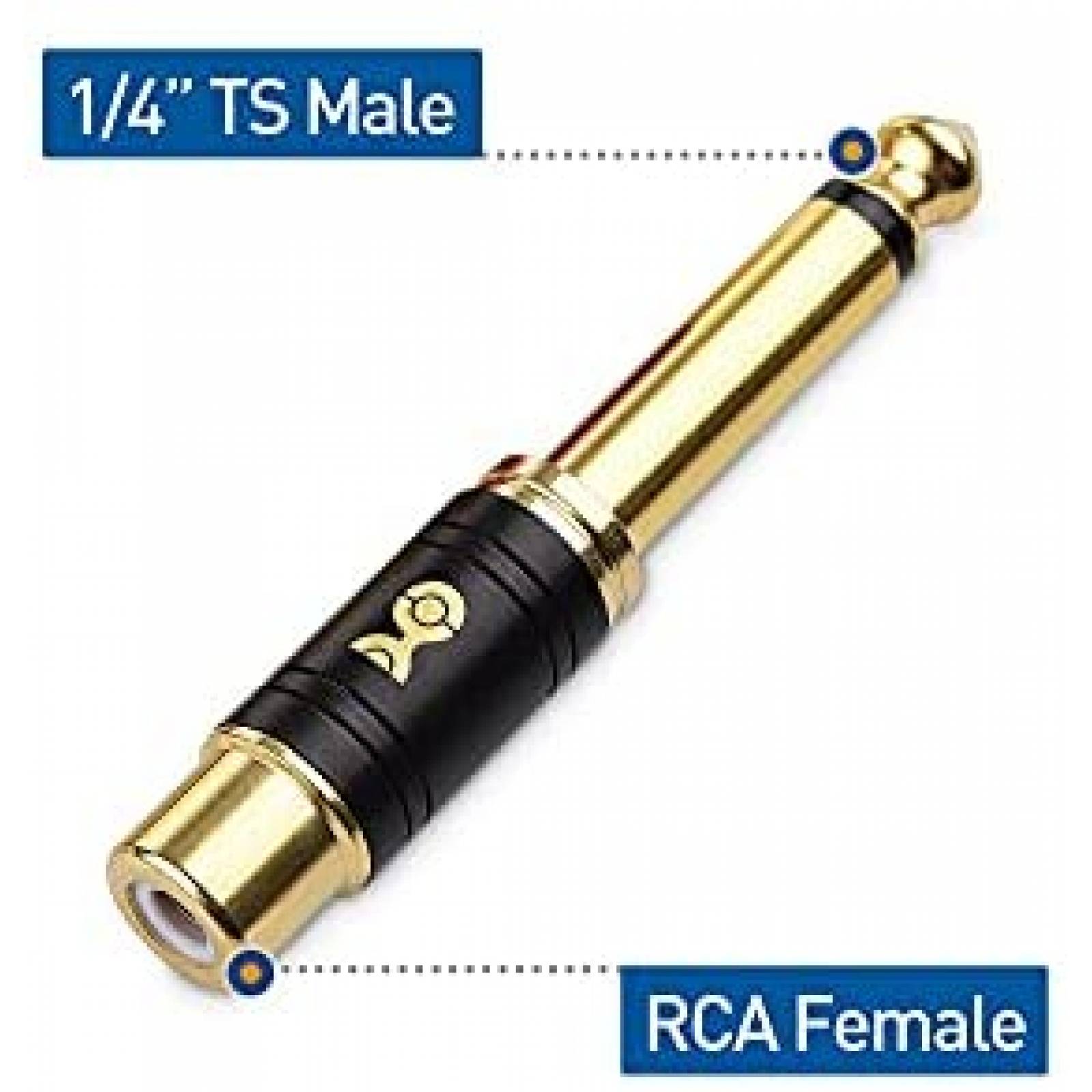 Adaptador de Audio Cable Matters RCA a 1/4 4 Pzs -Dorado