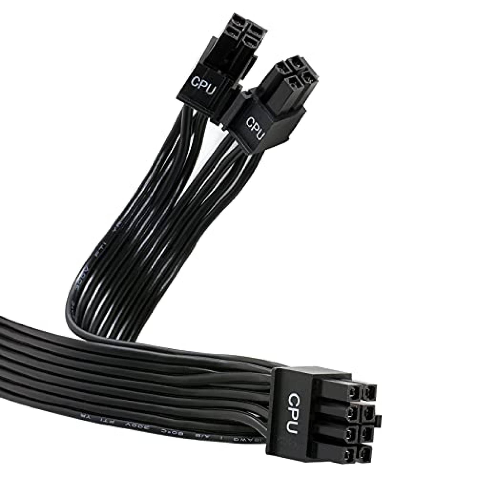 Cable Alimentador Certusfun CPU macho a doble EPS 8 -Negro