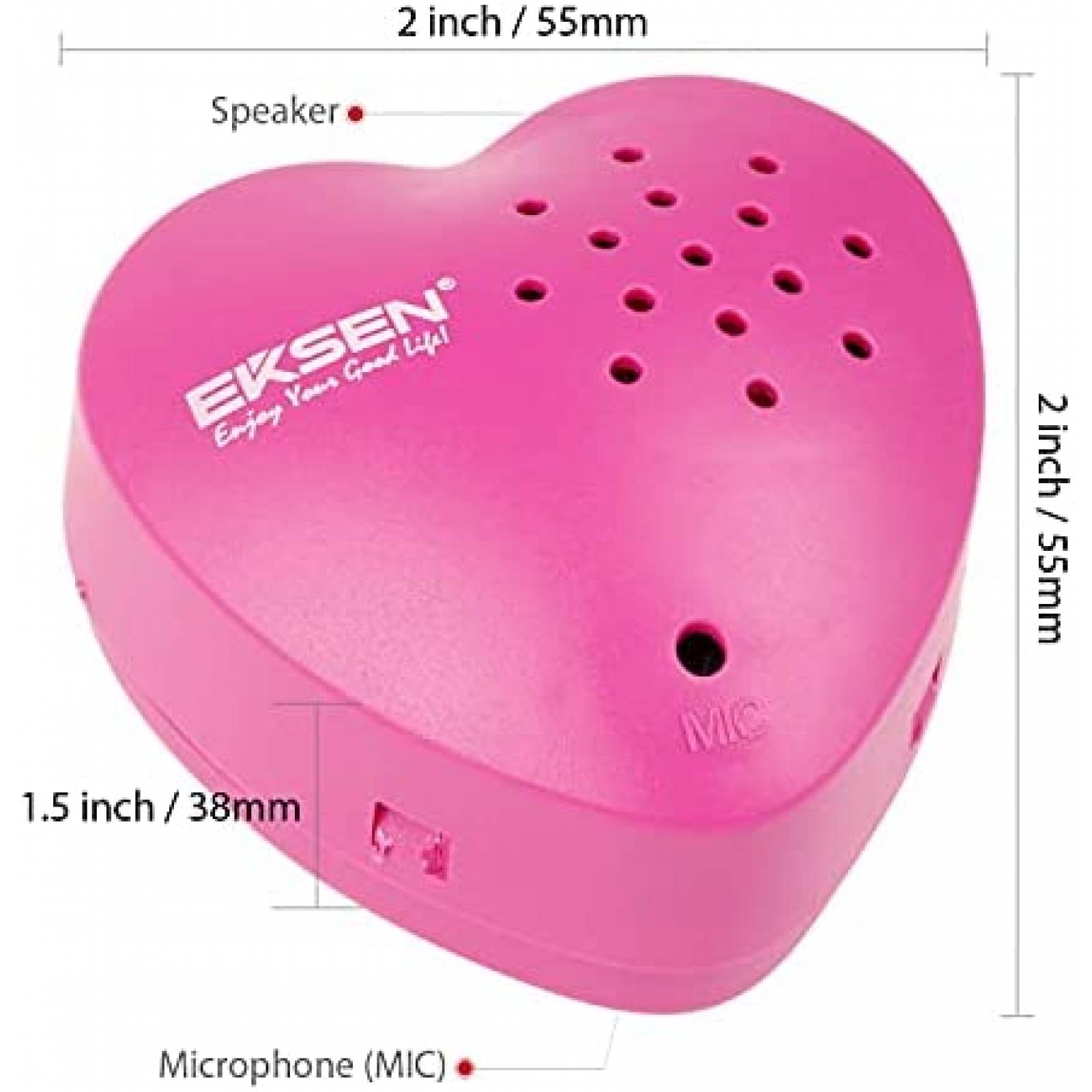 Caja de Voz EKSEN Para Juguete Grabacion de 30 Segundos-Rosa