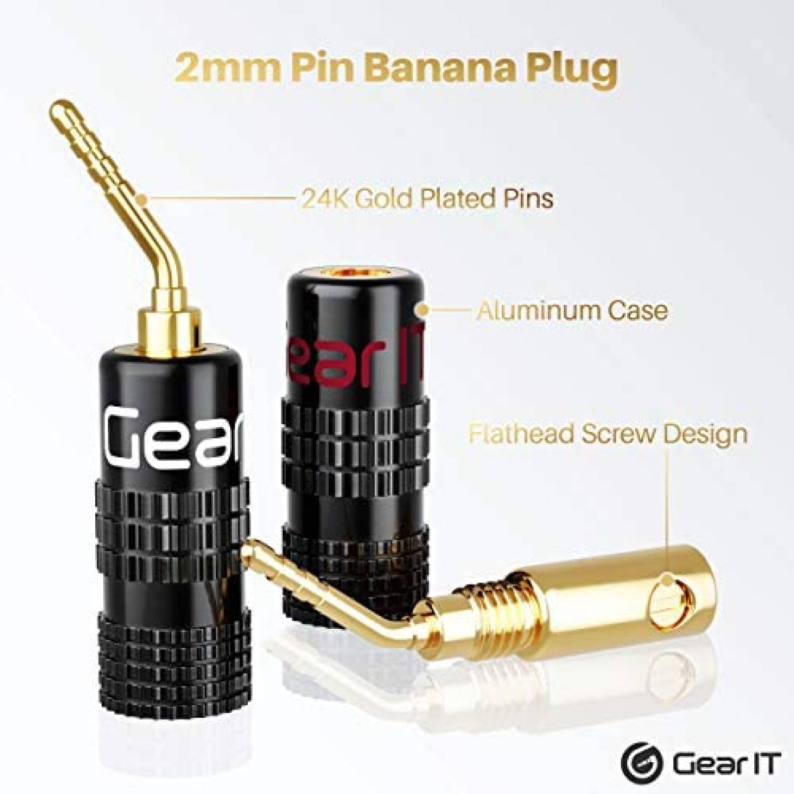 Conectores GearIT 6 Pares Tipo Banana para Cable de Bocina