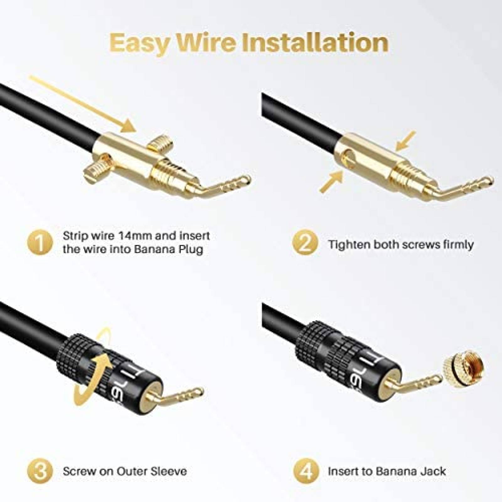 Conectores GearIT 6 Pares Tipo Banana para Cable de Bocina