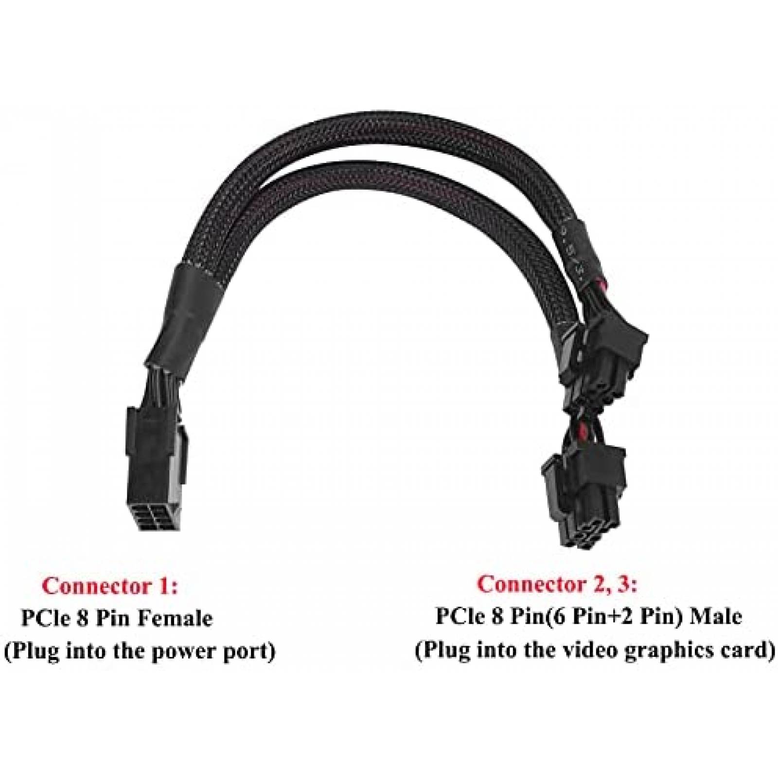 Pack cable PCIe a GPU/VGA HuDieM x2 de 8-pin -Negro