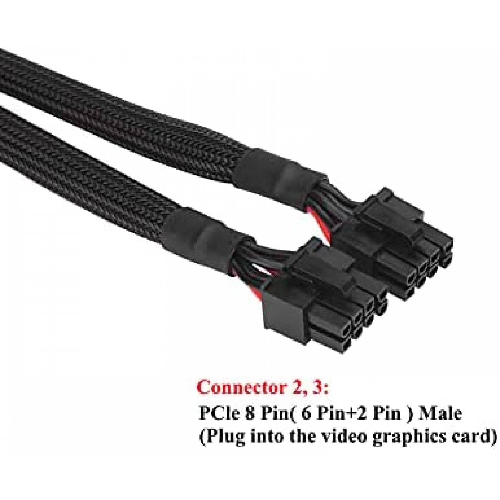 Pack cable PCIe a GPU/VGA HuDieM x2 de 8-pin -Negro
