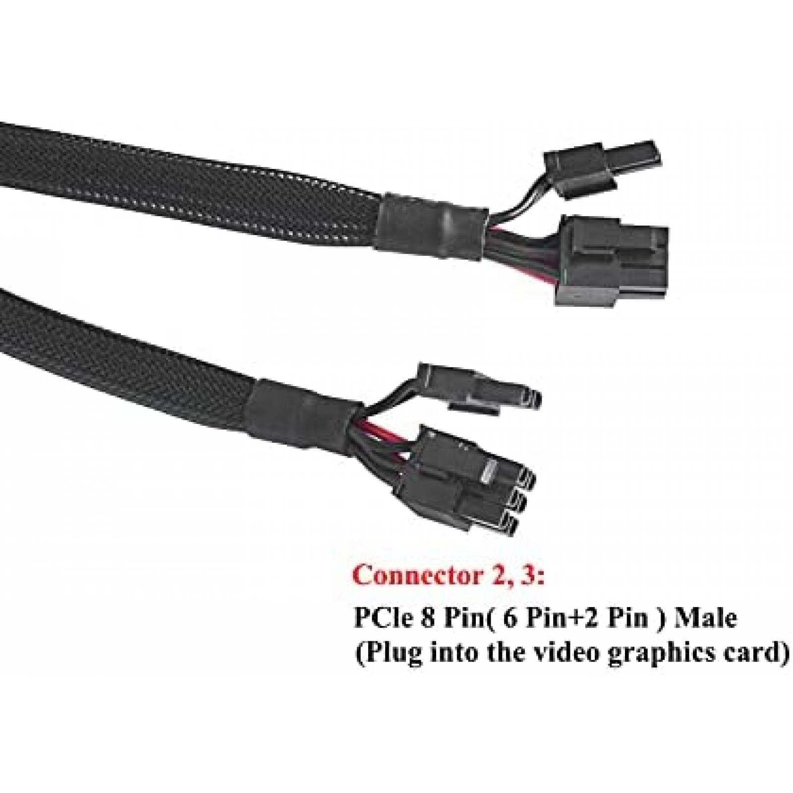 Pack cable PCIe a GPU/VGA HuDieM x2 de 8-pin -Negro
