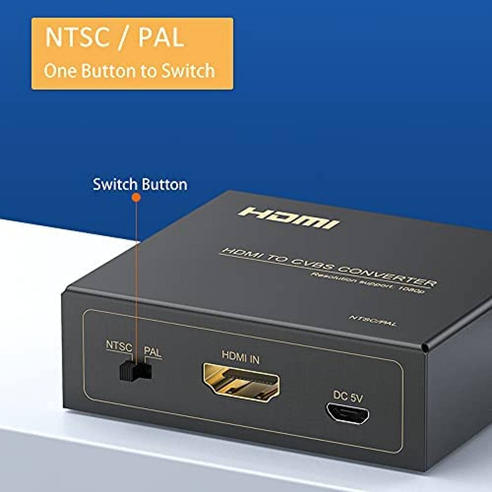 Adaptador Video kisdoo HDMI RCA AV Convertidor -Negro