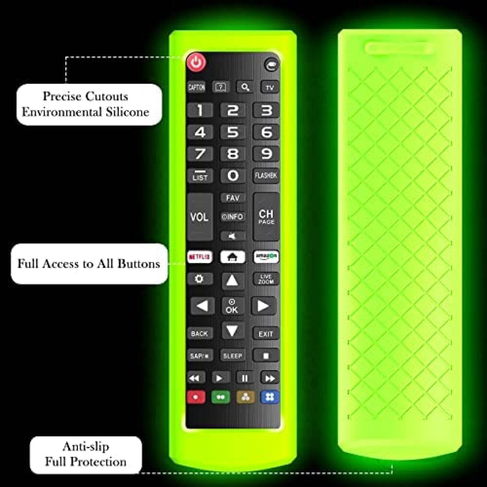 Carcaza Control Lambcare LG TV 2 unidades Silicon -Verde