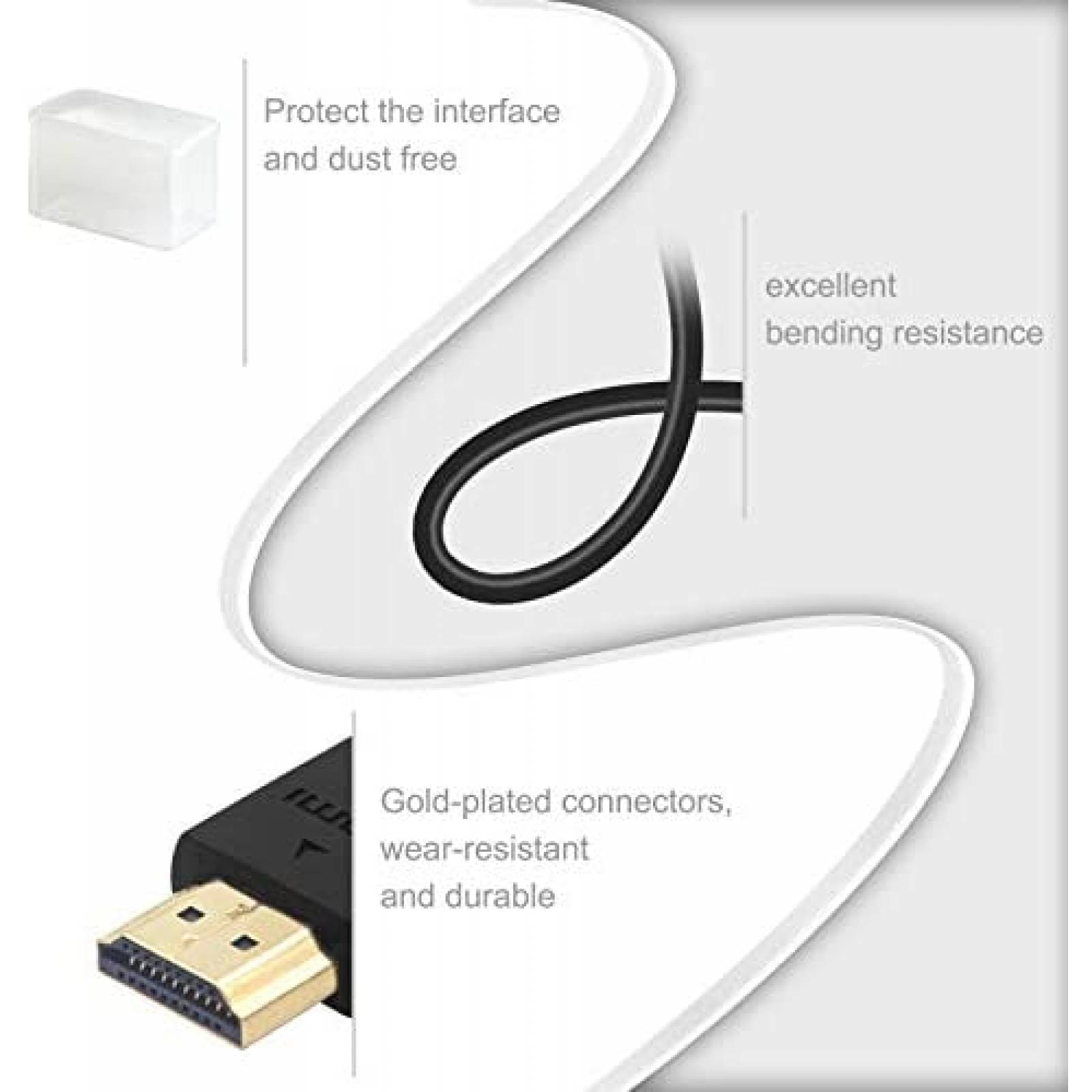 Cable LEENUE 2 Pzs Extension HDMI Macho a Hembra -Negro