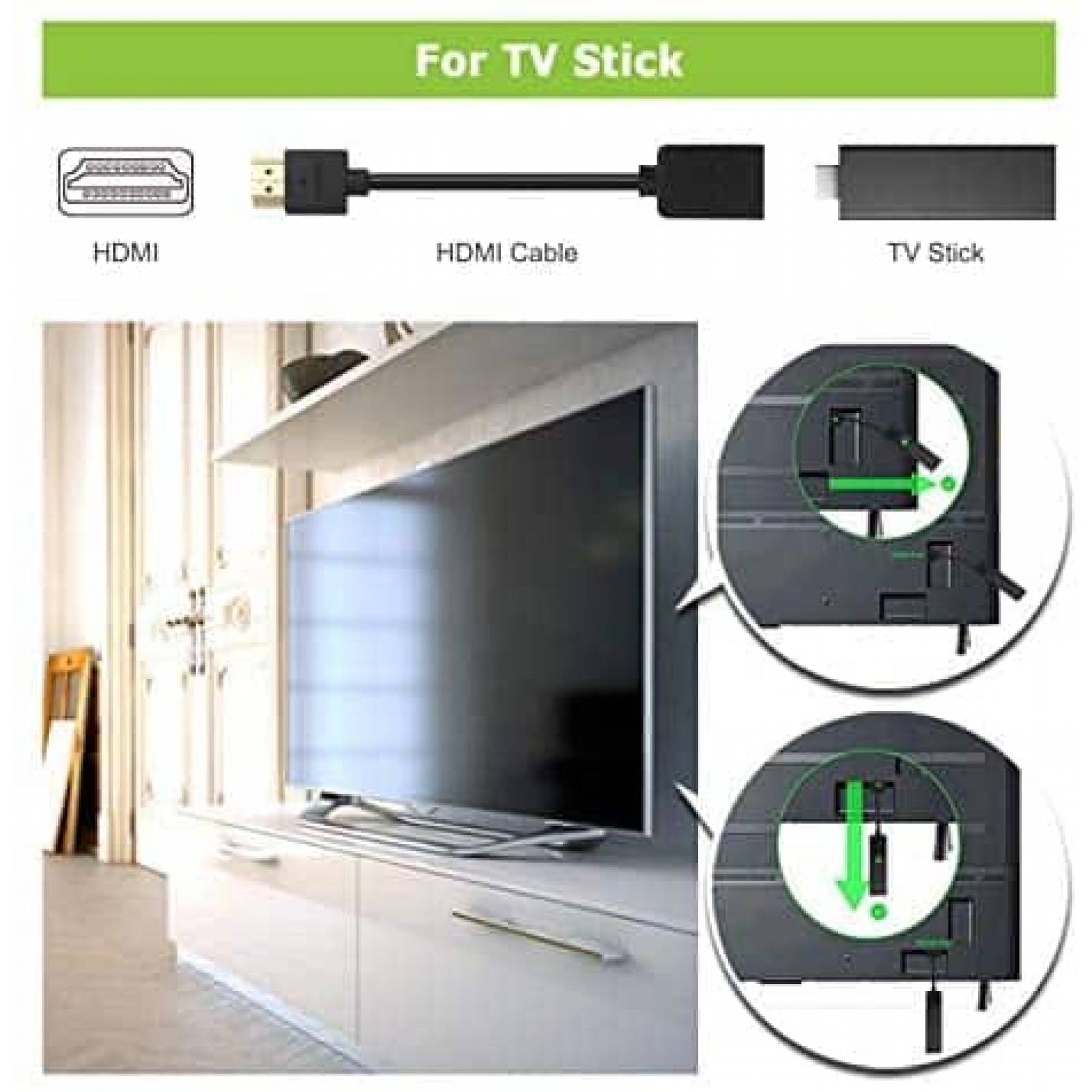 Cable LEENUE 2 Pzs Extension HDMI Macho a Hembra -Negro