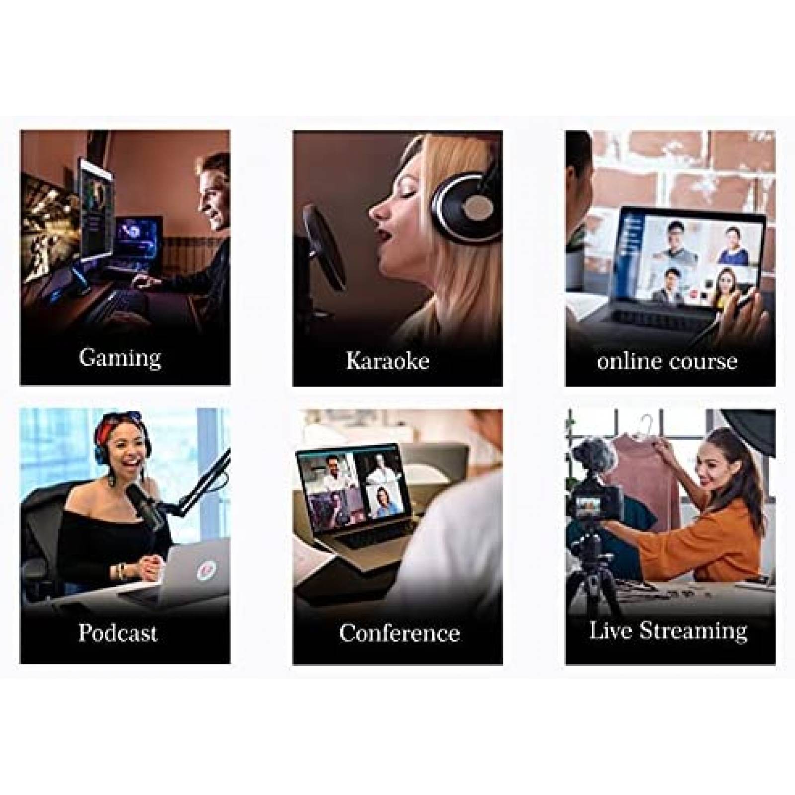 Microfono de condensador MANAYO de grabacion USB -Negro