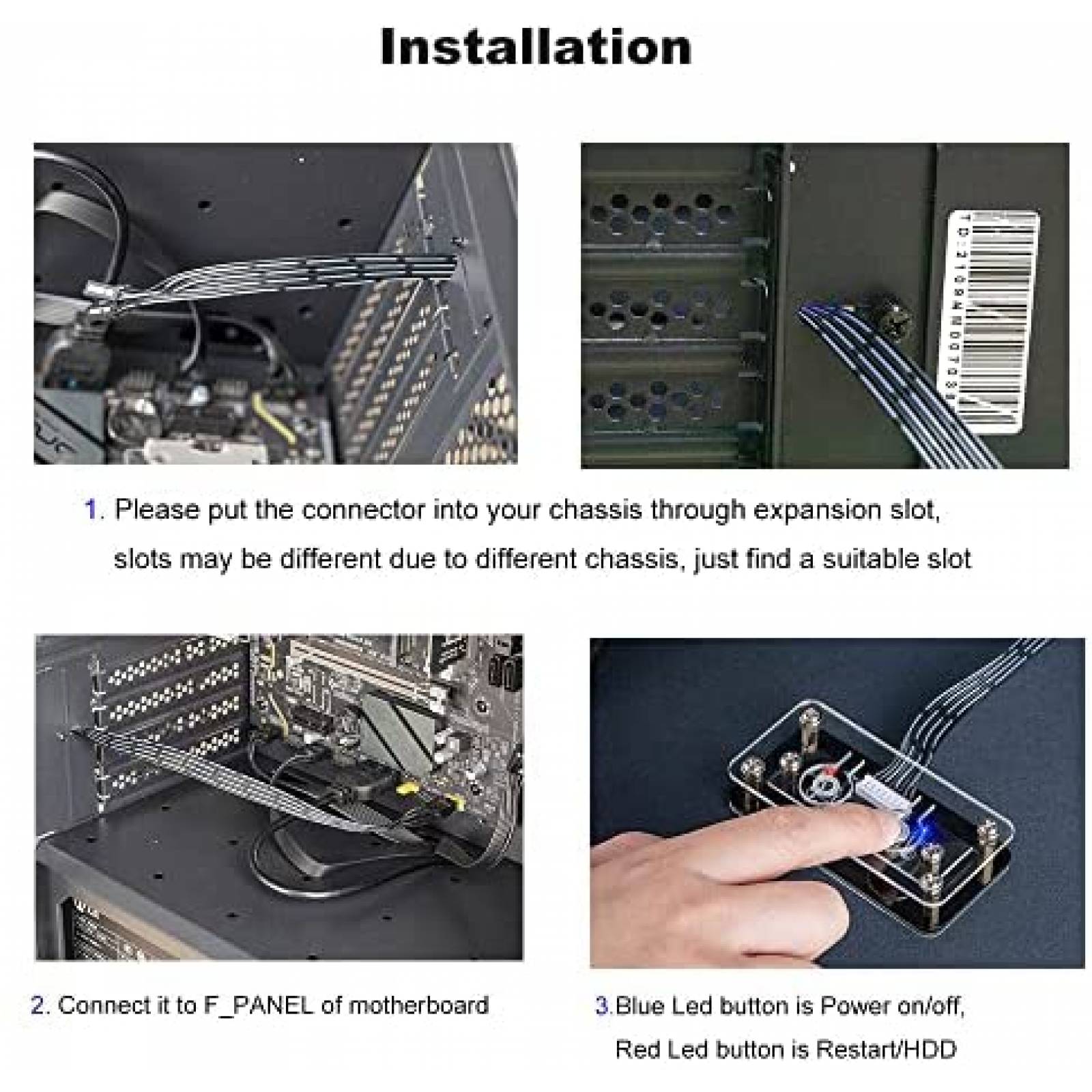 Interruptor de Encendido OwlTree para PC On/Off LED -Negro