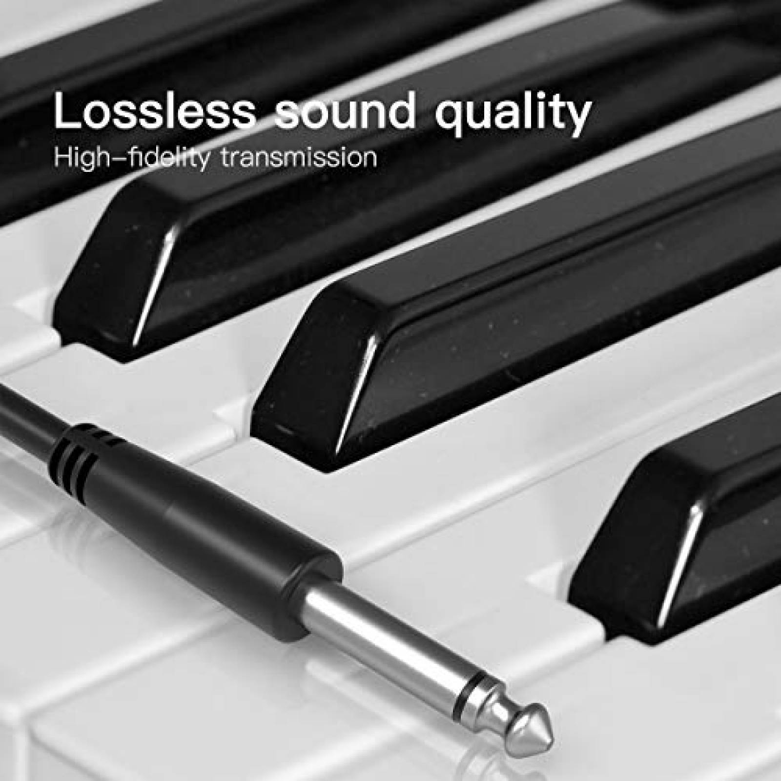 Pack cable RCA a 1/4" 6.35mm RFAdapter x2 de 3ft -Negro
