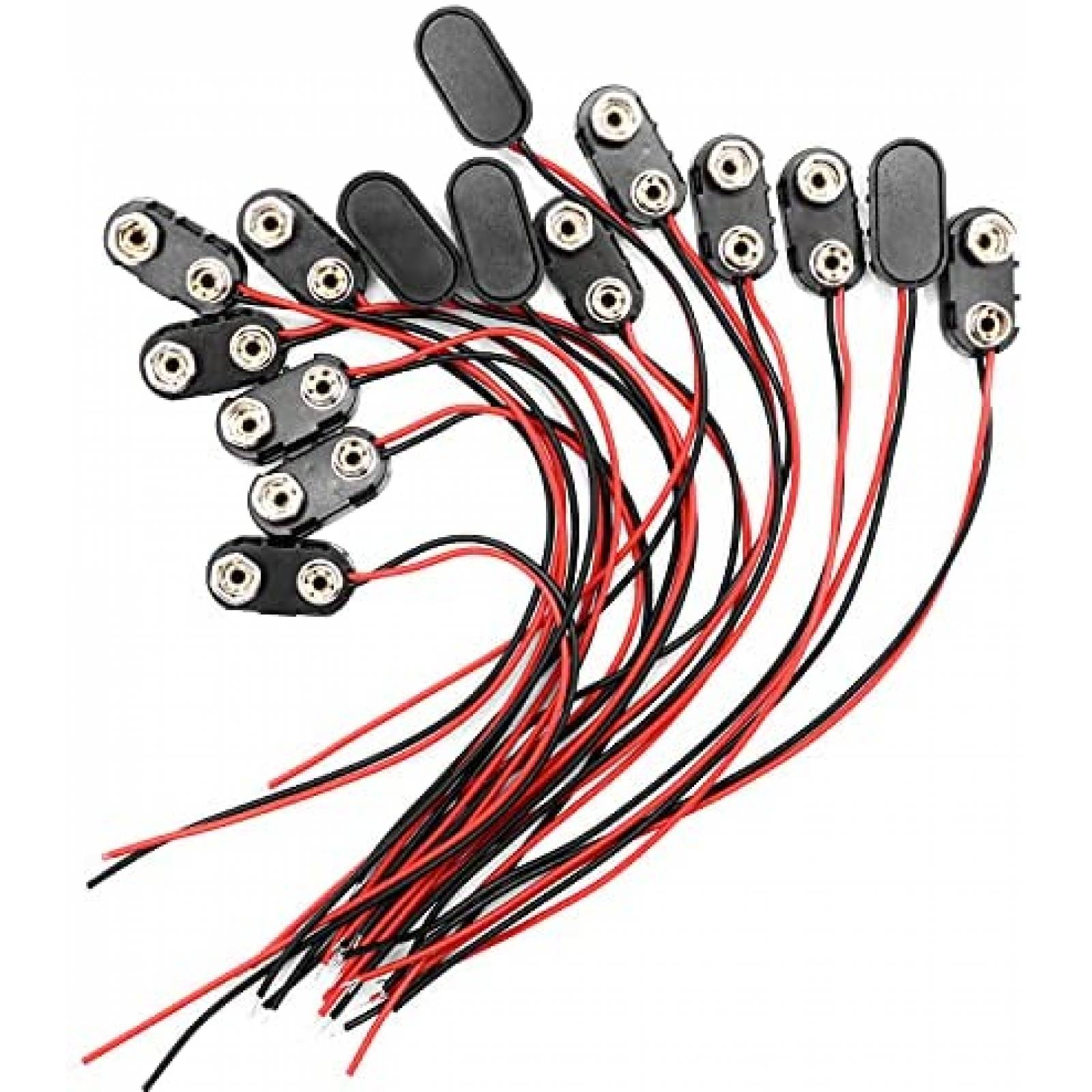 Conectores SIXQJZML 15 Pzs Clip De Bateria 9 V -Negro