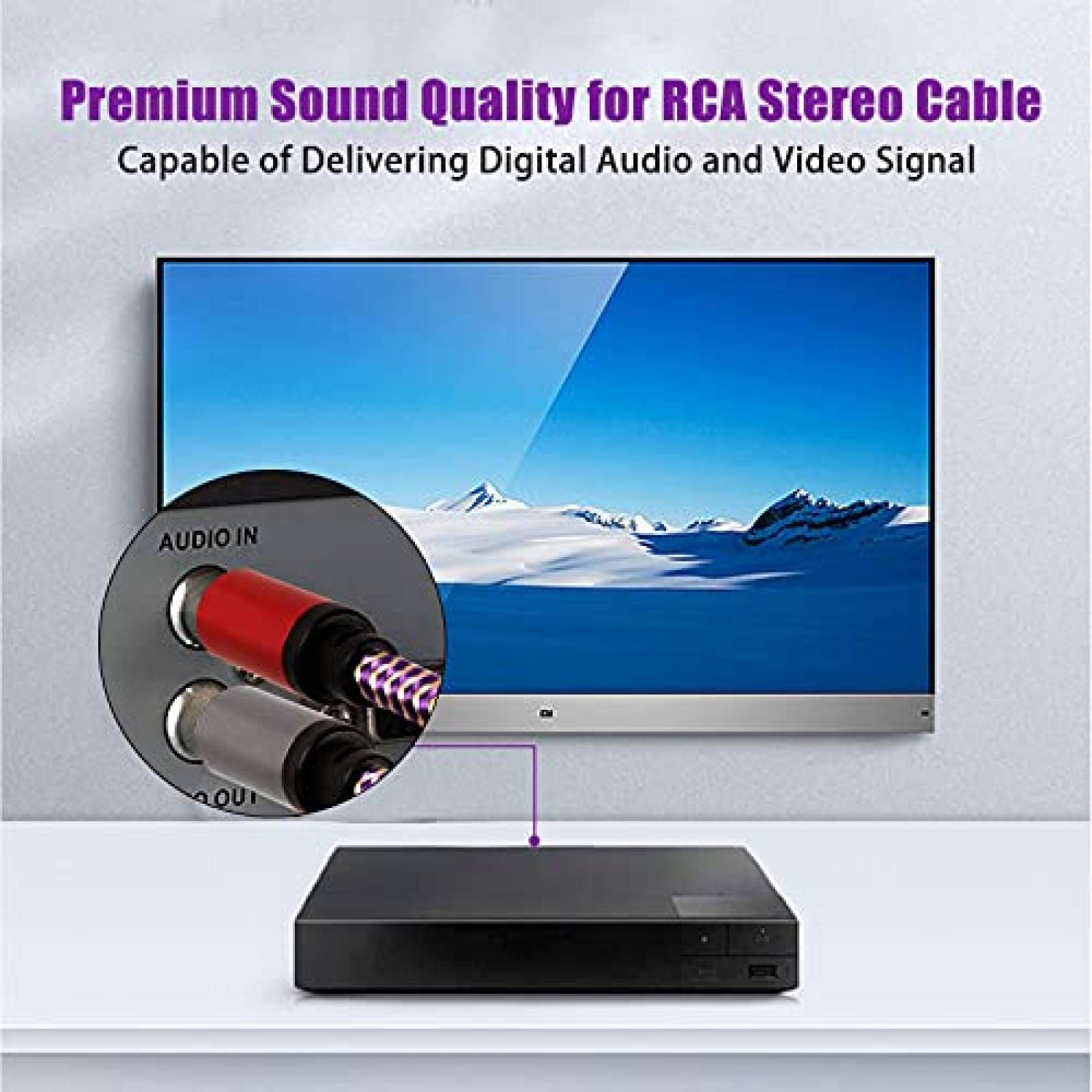 Cable de extension RCA TanGuYu 2 RCA macho a 2 RCA hembra