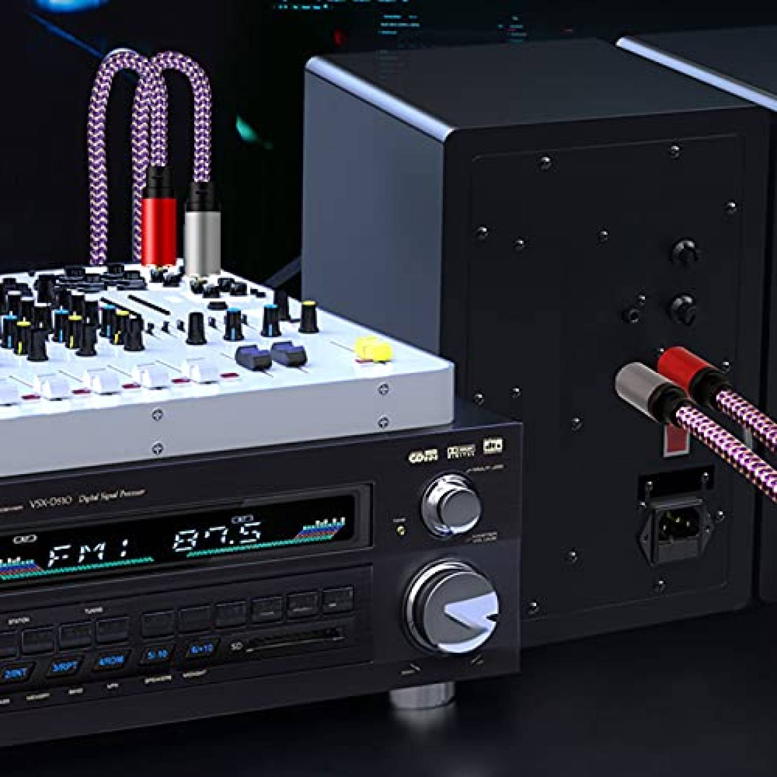 Cable de extension RCA TanGuYu 2 RCA macho a 2 RCA hembra