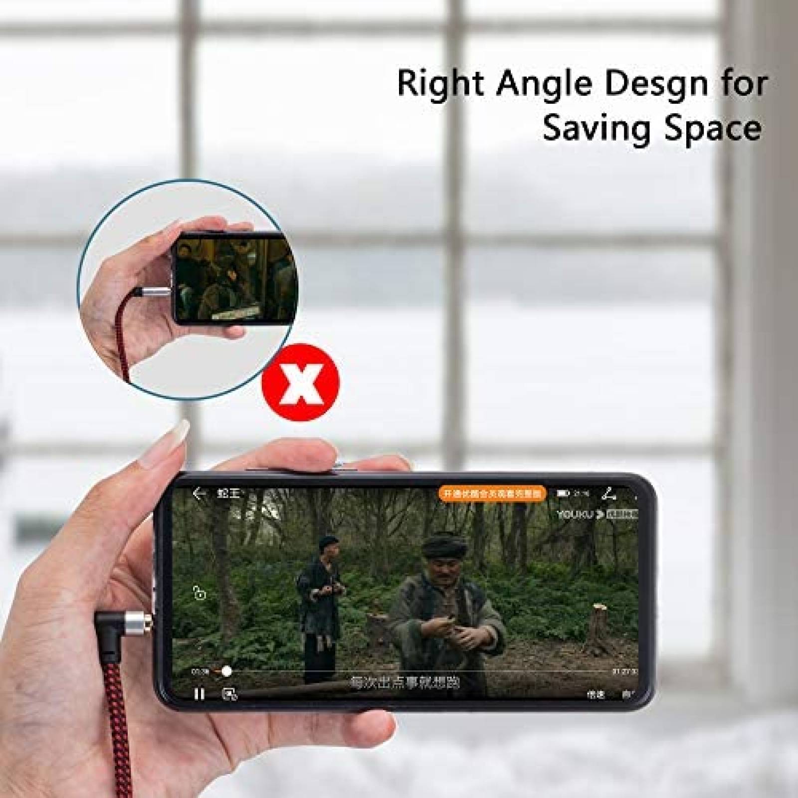 Cable Tiierzon 90 3.5mm De Extension Auxiliar 10 ft -Rojo