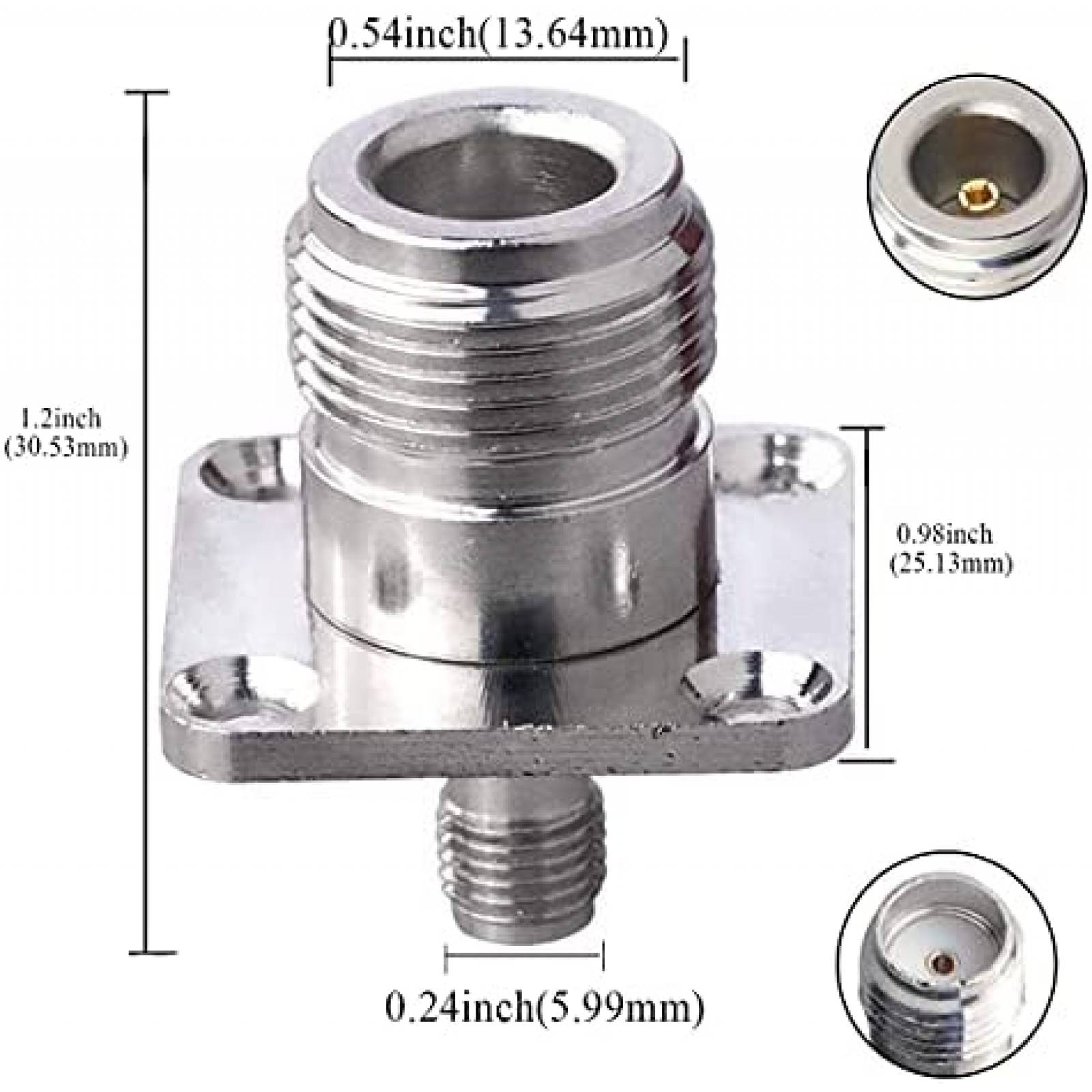 POBADY Adaptador De Cable Coaxial De Mamparo Hembra N N Hembra De 50 Ohmios Para Antena WiFi De Radio CB