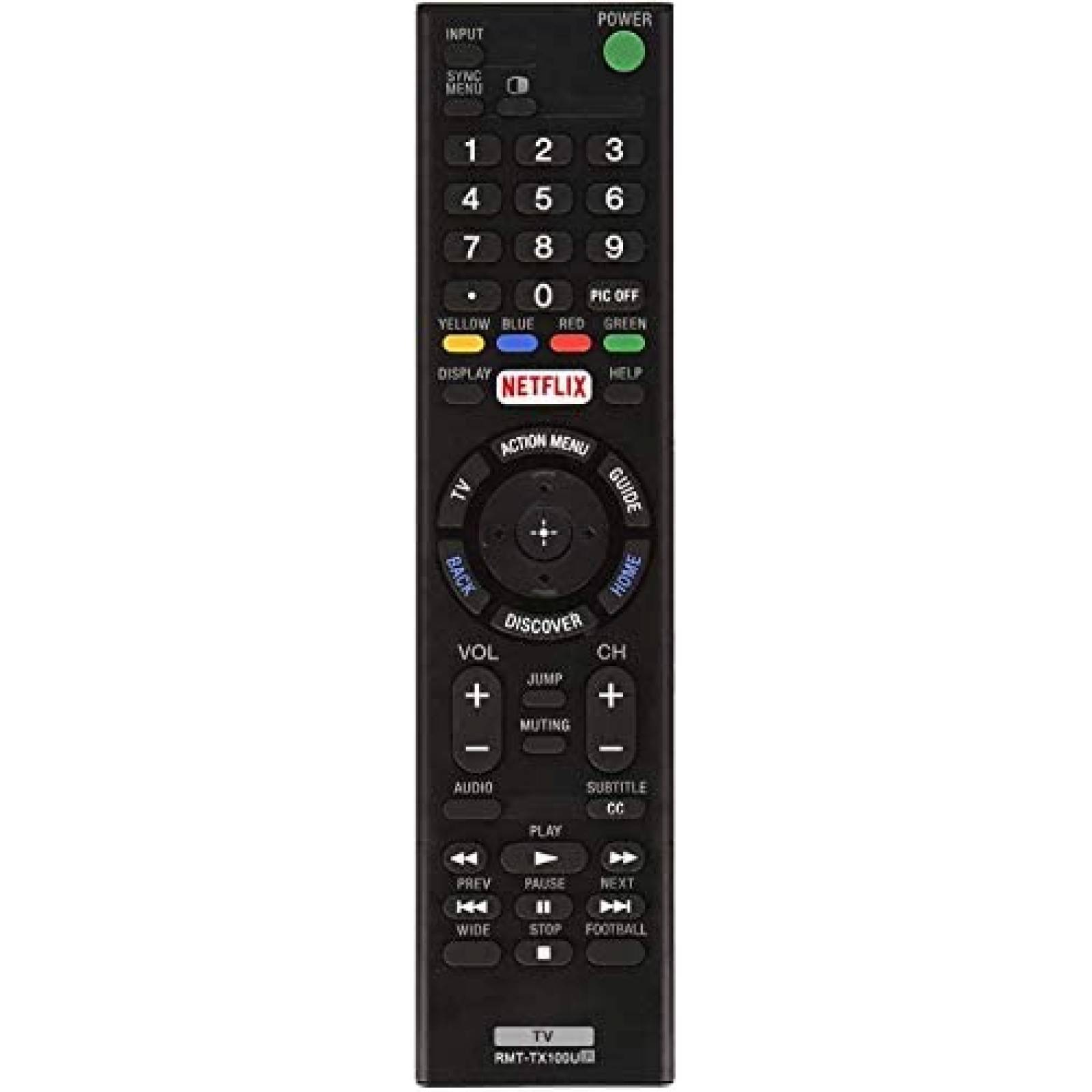 Control Remoto UBay RMT-TX100U para Television Sony -Negro
