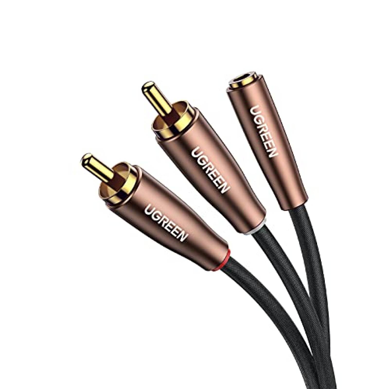 Cable de Audio UGREEN 3.5mm Hembra a 2 RCA Macho -Negro