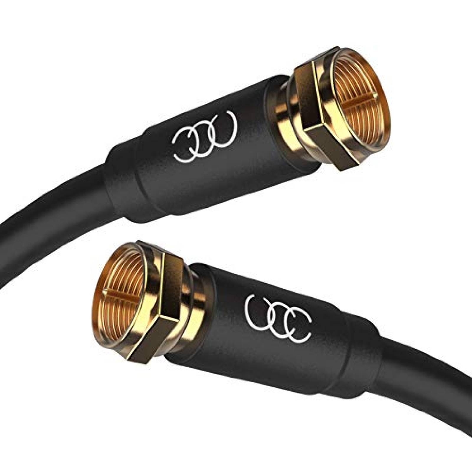 Cable Coaxial Ultra Clarity RG6 para TV de 12 Pies -Negro