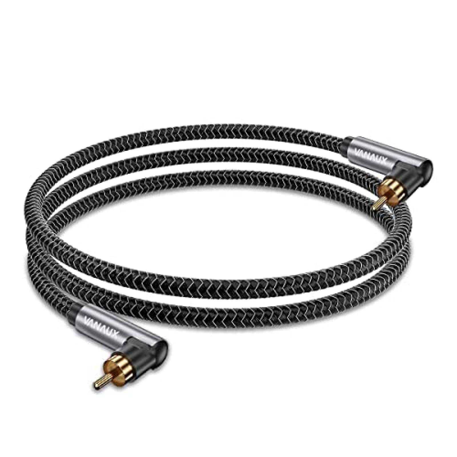 Cable de Audio VANAUX RCA 90 a RCA 90 de 1.5M -Negro