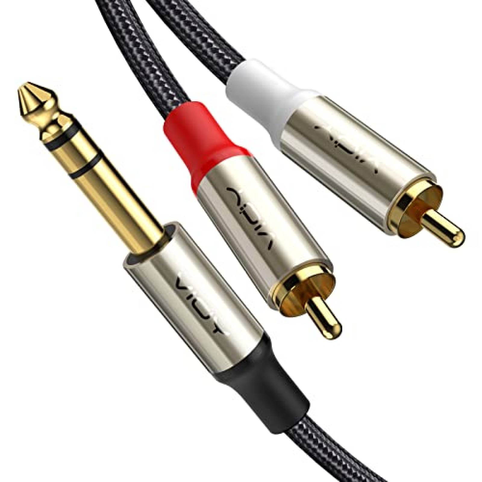 Cable VIOY De Audio Conector TRS Macho a RCA Doble -Negro
