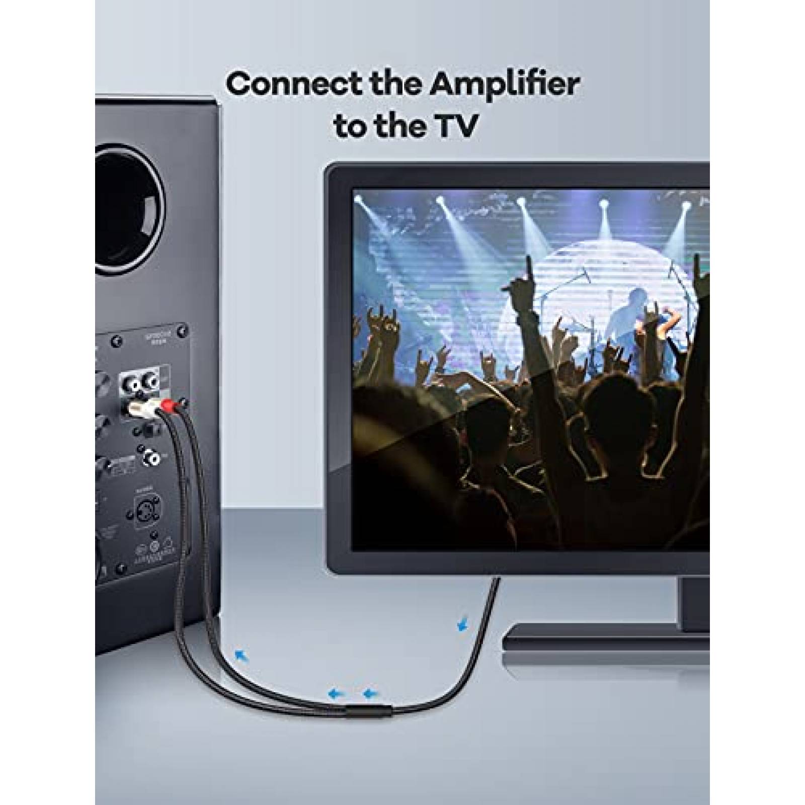 Cable VIOY De Audio Conector TRS Macho a RCA Doble -Negro
