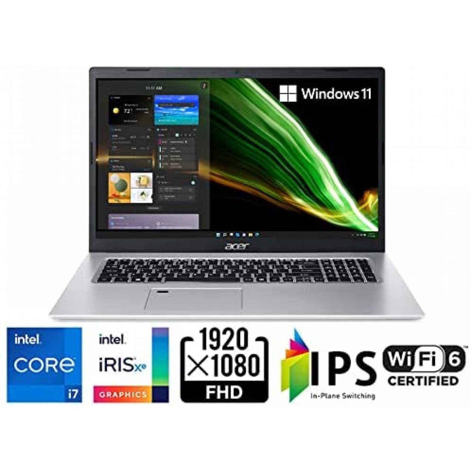 Laptop Acer Aspire 5 17.3'' i7 Intel Iris Xe 16GB 512GB