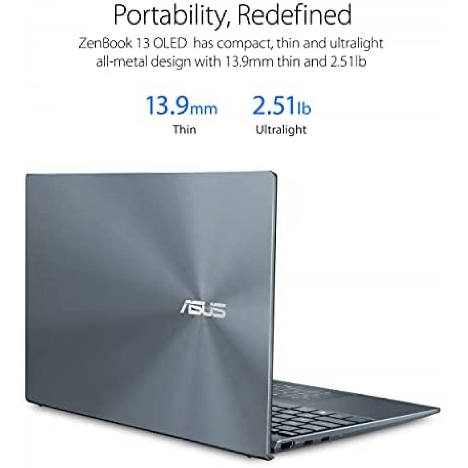 Laptop ASUS ZenBook 13 13.3" FHD 8 GB 512 GB SSD -Gris