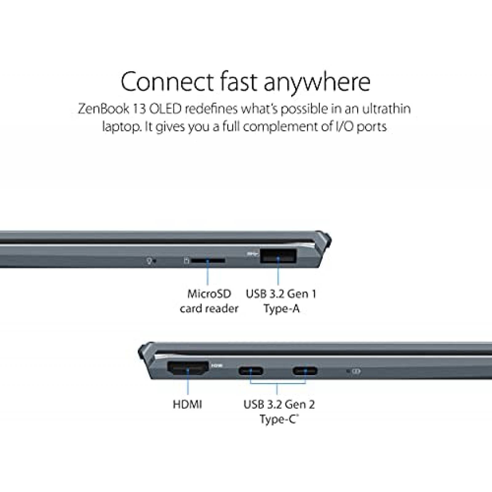 Laptop ASUS ZenBook 13 13.3" FHD 8 GB 512 GB SSD -Gris