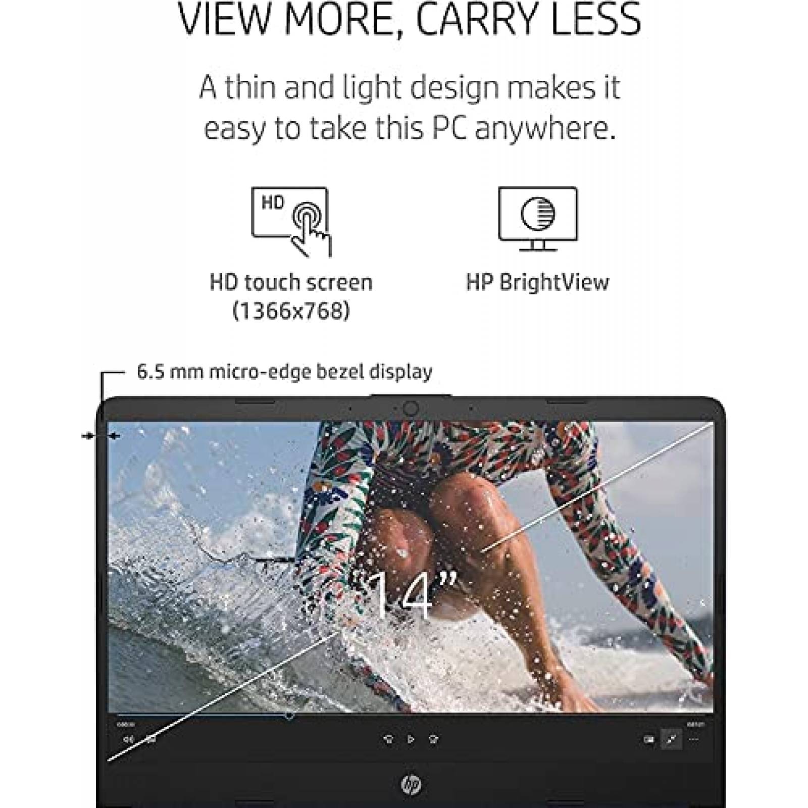 Laptop HP Ultra Ligera 14" AMD 3020e 8GB 128GB SSD+64GB EMMC