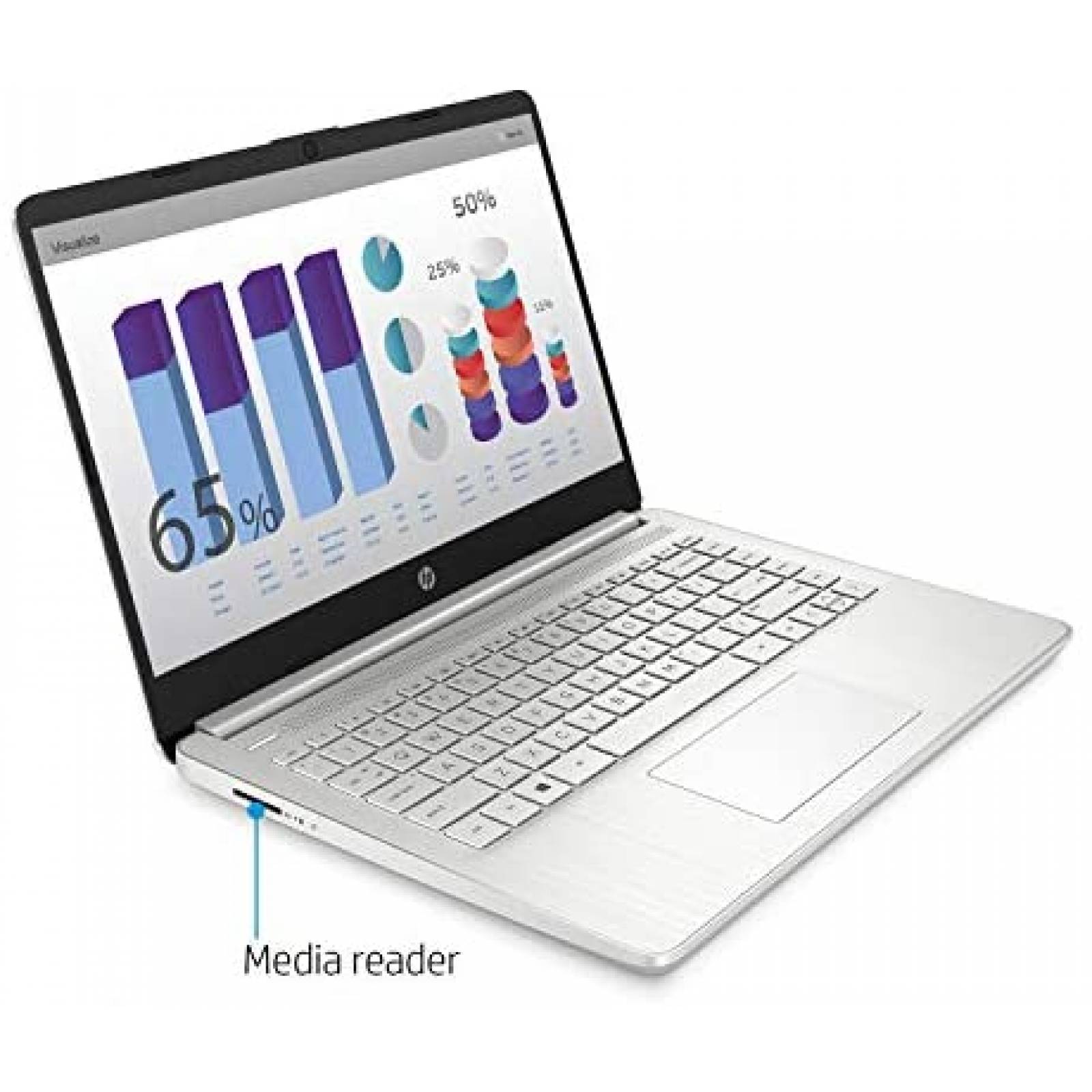 Laptop HP Premium 14" AMD Athlon 8GB 128GB Win 10 -Plateado