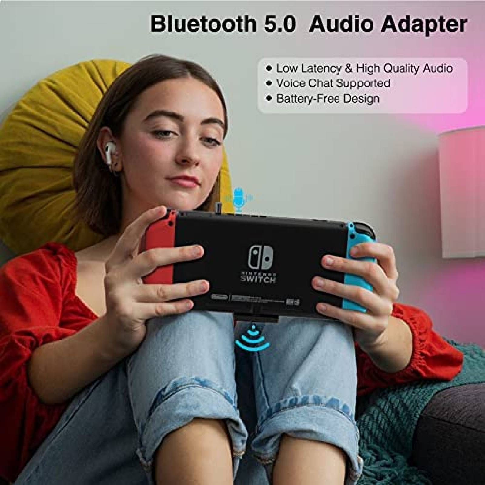 Transmisor bluetooth nintendo Switch 6amLifestyle -Negro