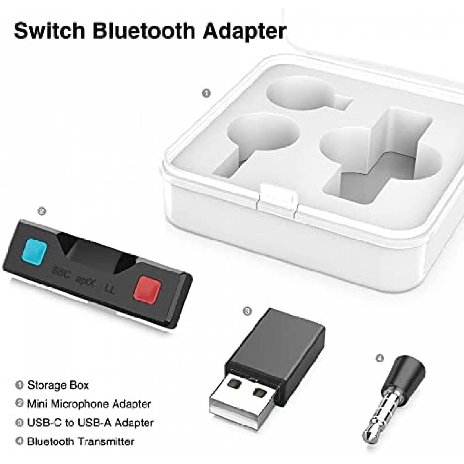 Transmisor bluetooth nintendo Switch 6amLifestyle -Negro