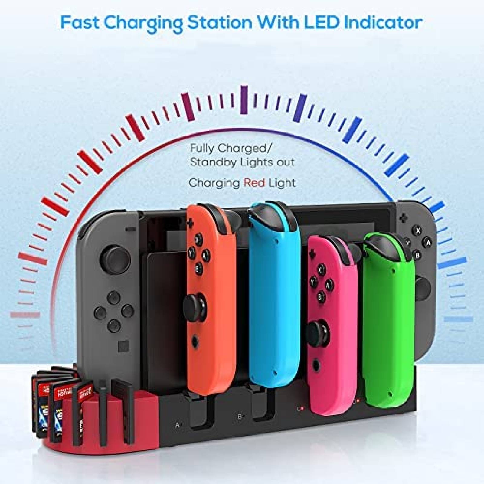 Estacion Carga FYOUNG Nintendo Switch Compatible OLED -Negro