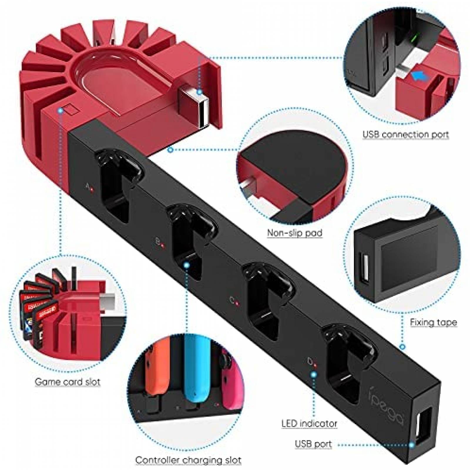 Estacion Carga FYOUNG Nintendo Switch Compatible OLED -Negro