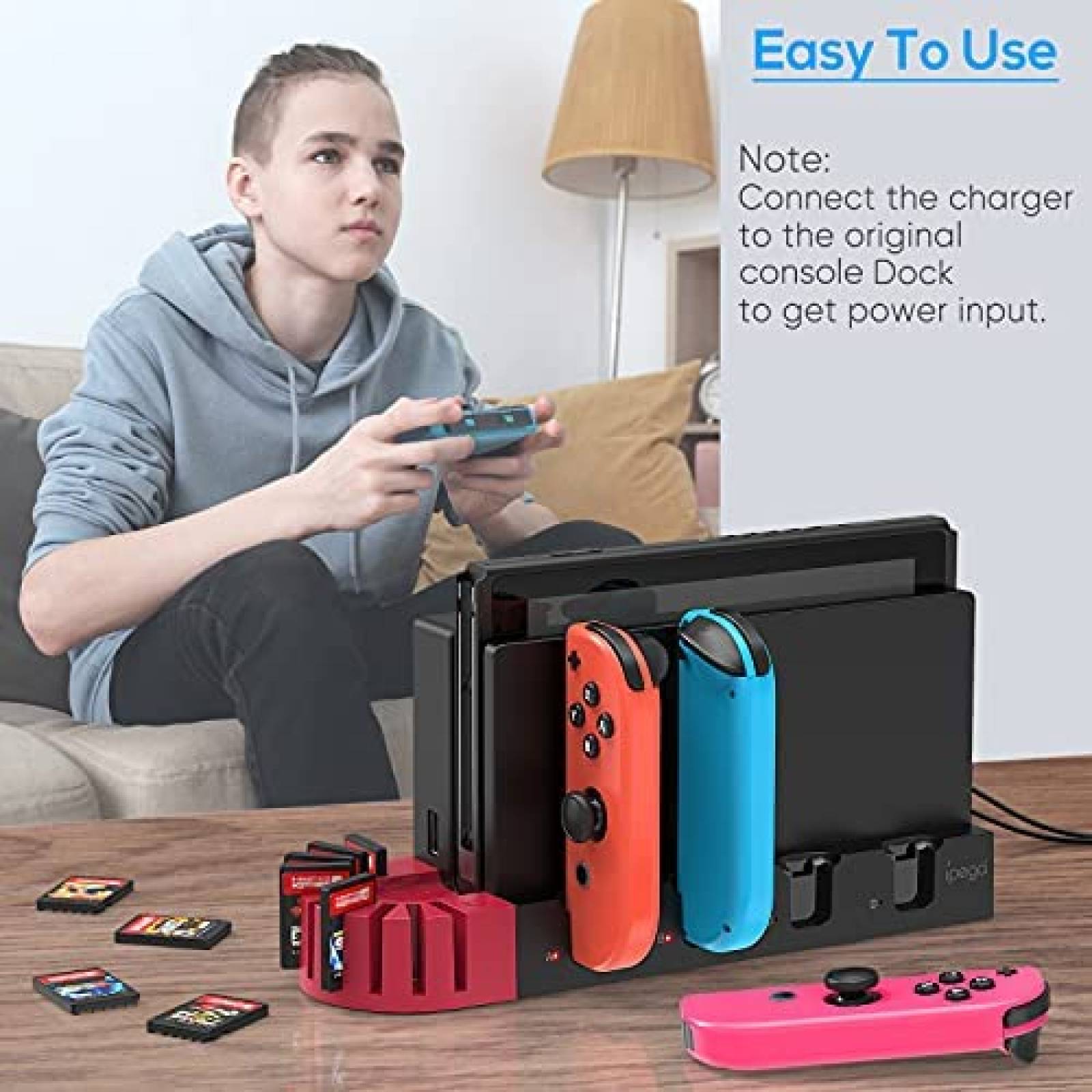 Estacion Carga FYOUNG Nintendo Switch Compatible OLED -Negro
