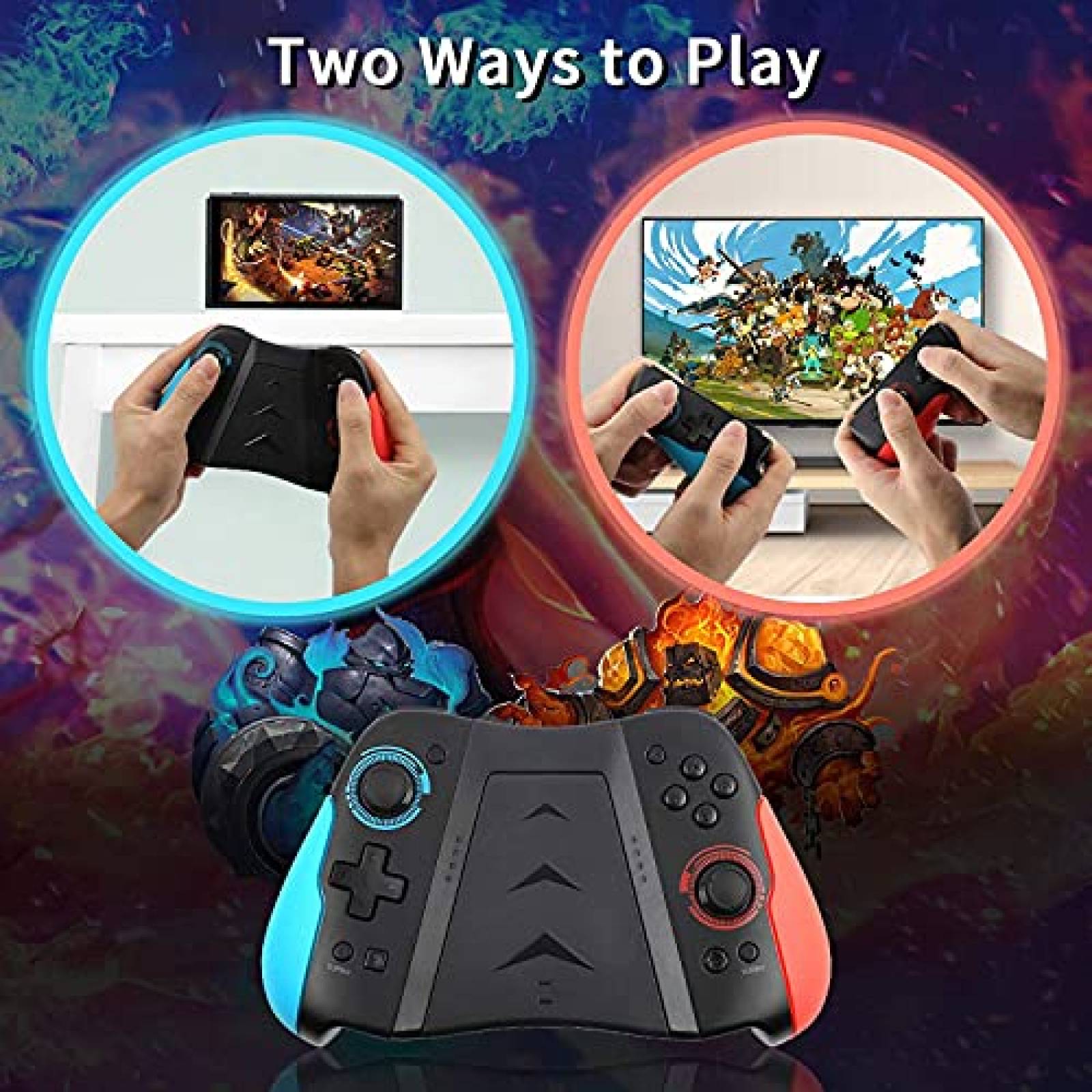 Control Inalambrico GEEKLIN para Nintendo Switch -Negro